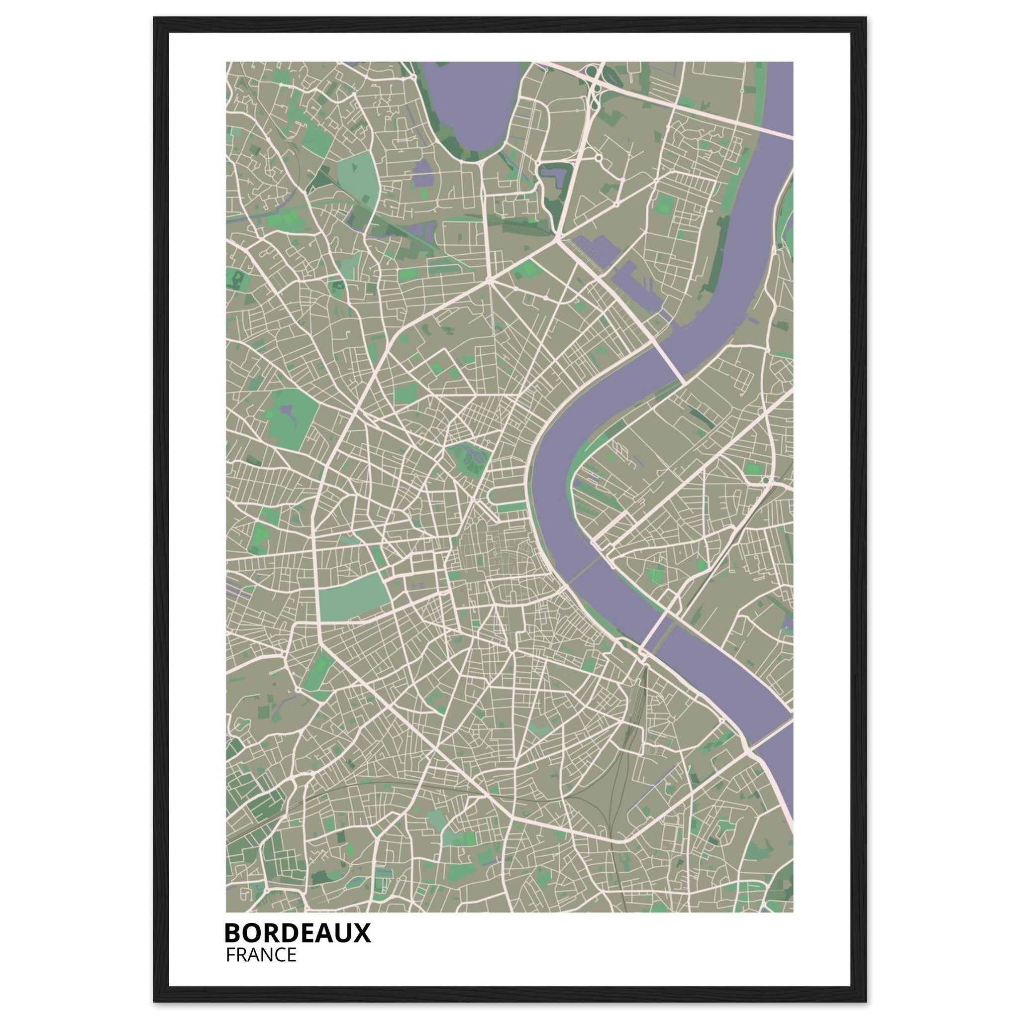 Bordeaux France City Map Poster | Custom Map Art Print - Ink And Atlas