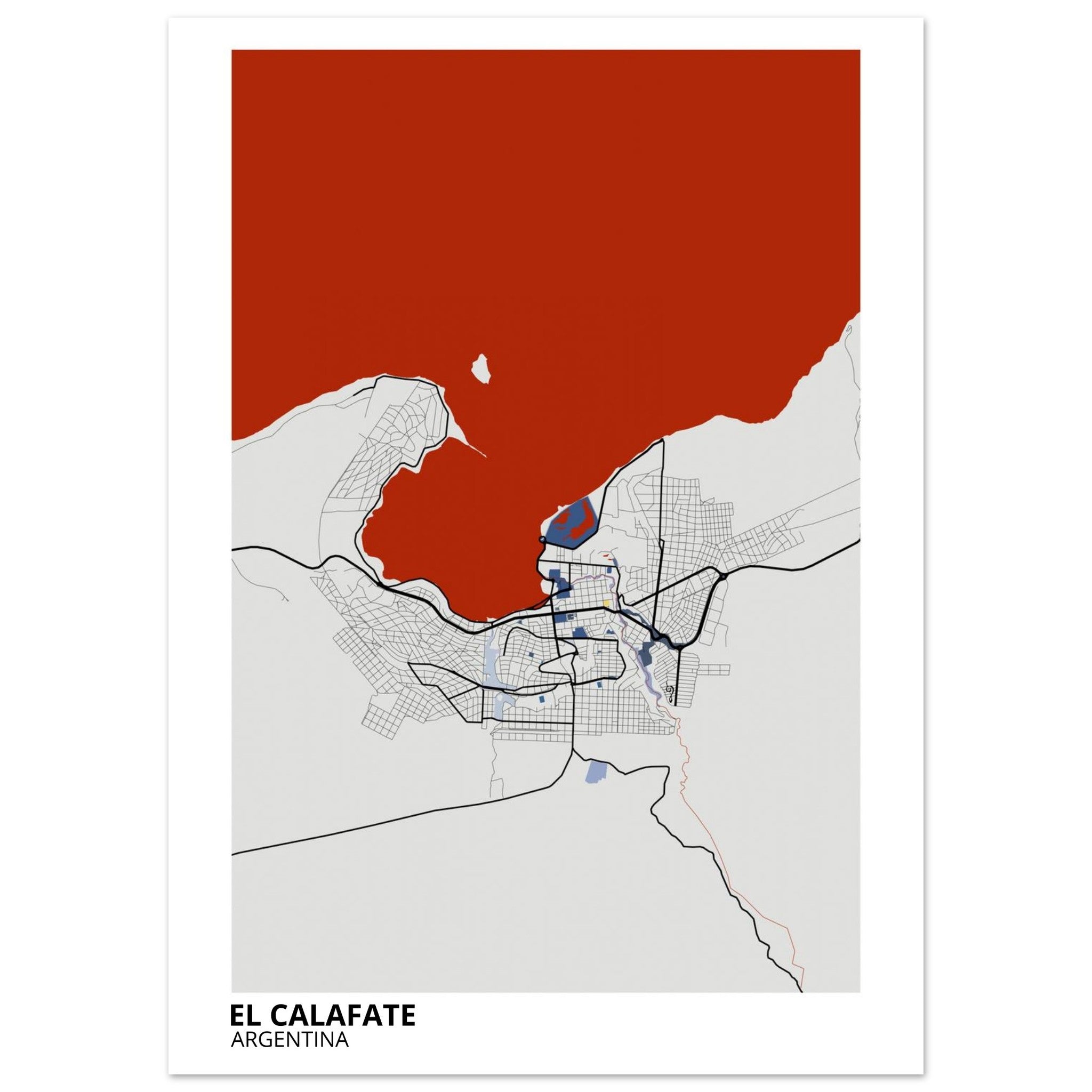 El Calafate Argentina City Map Poster | Custom Map Art Print - Ink And Atlas