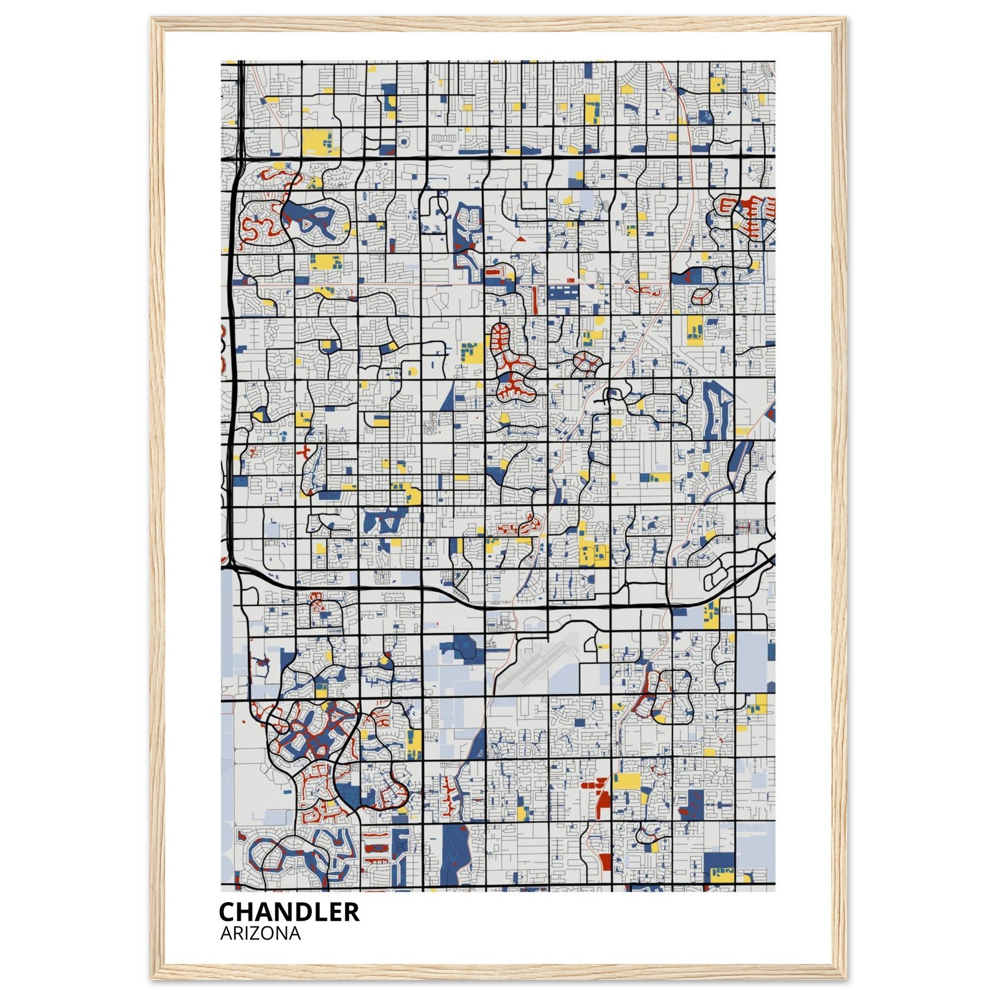 Chandler Arizona City Map Poster | Custom Map Art Print - Ink And Atlas