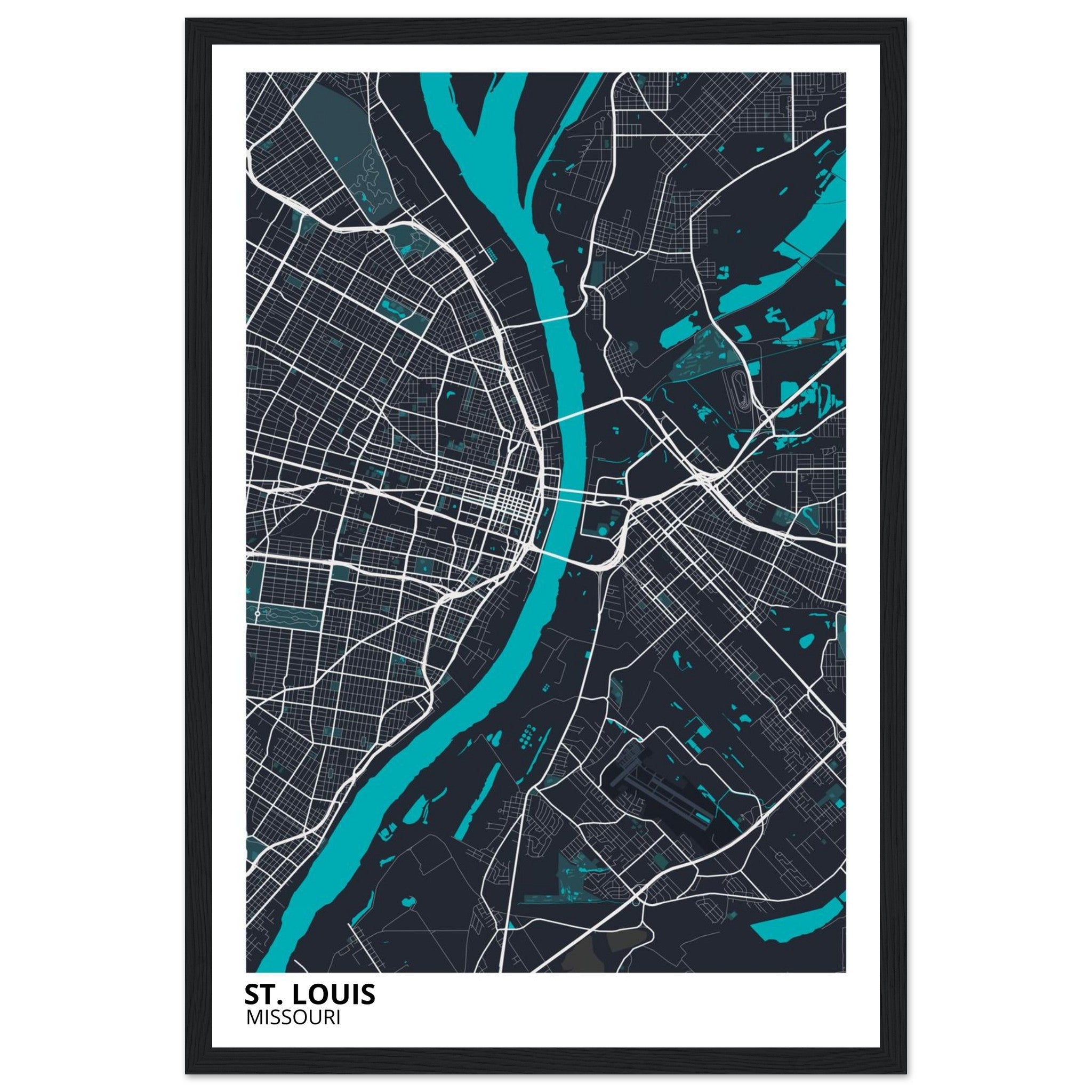 st louis map poster print