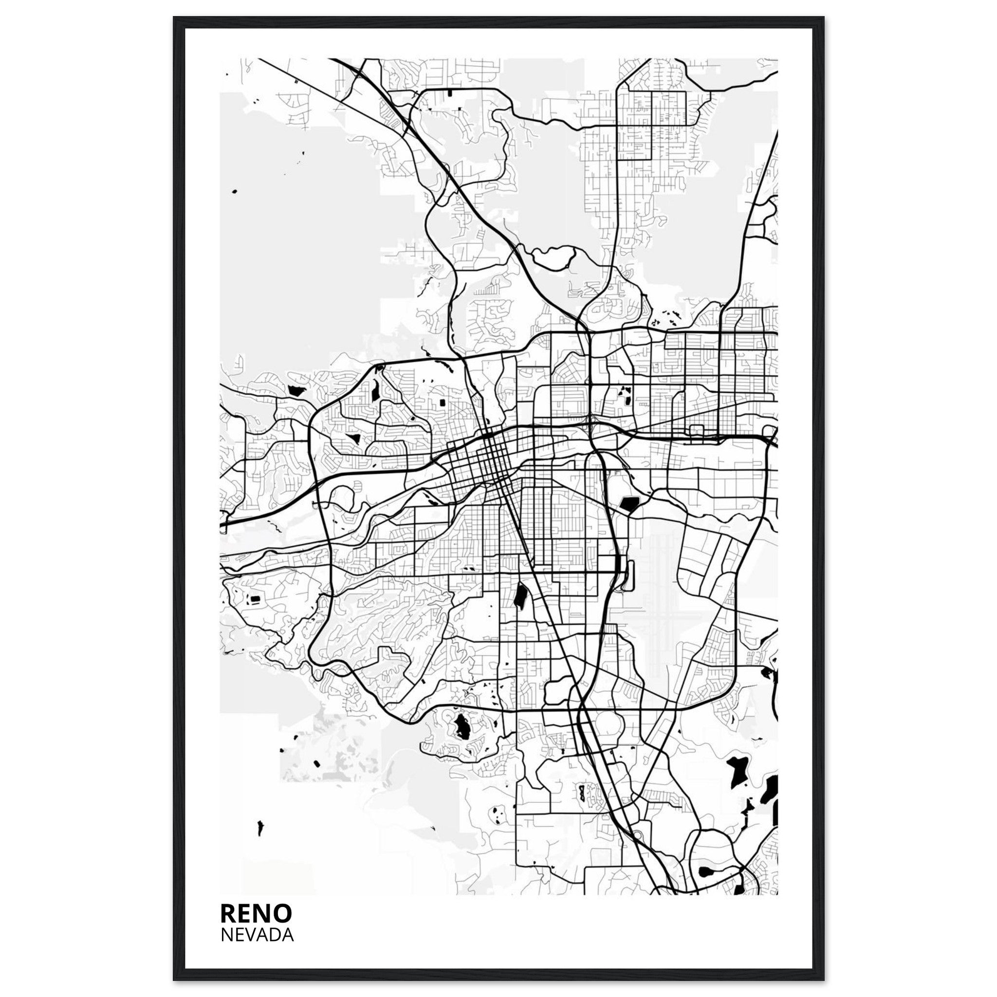 reno map poster print