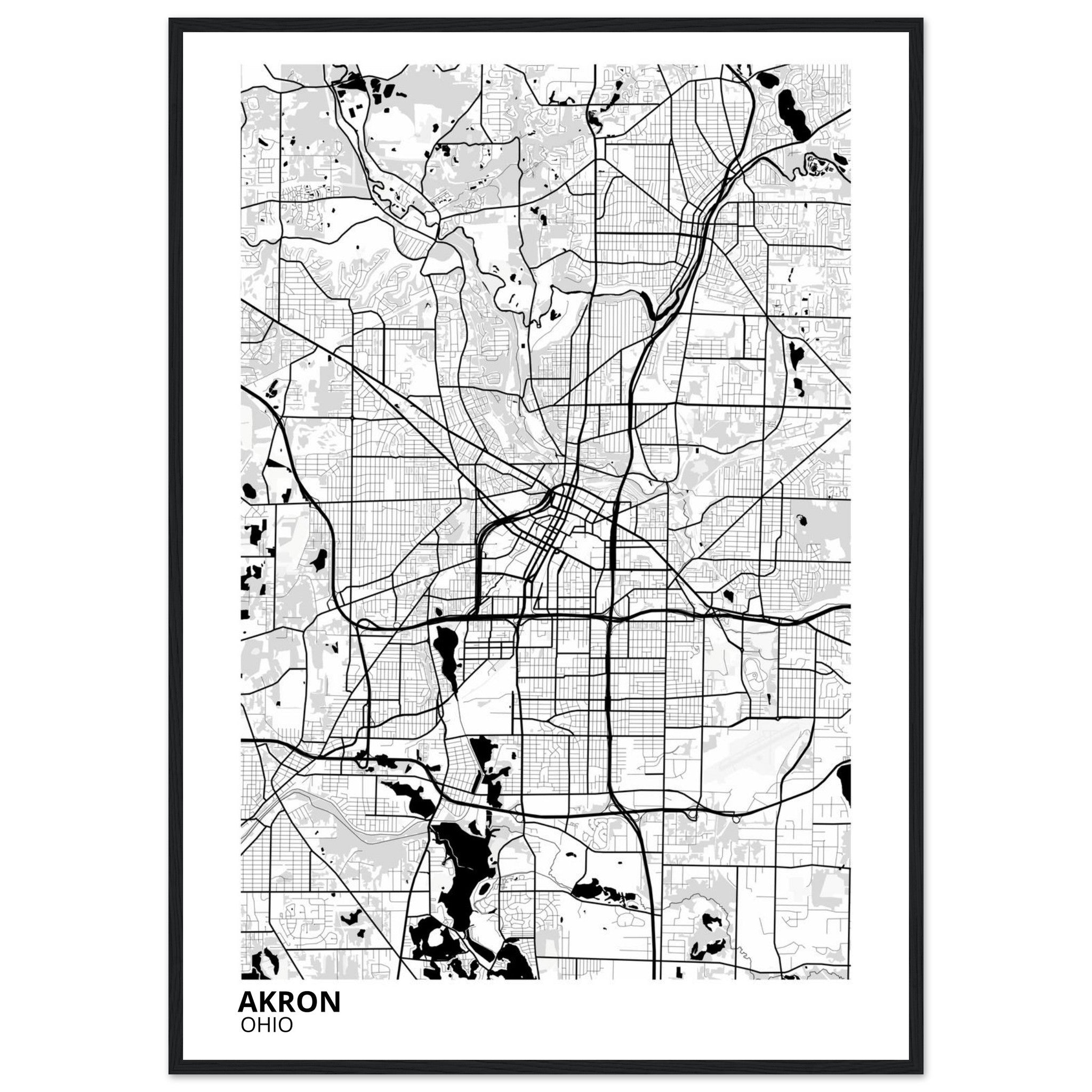 akron map poster print