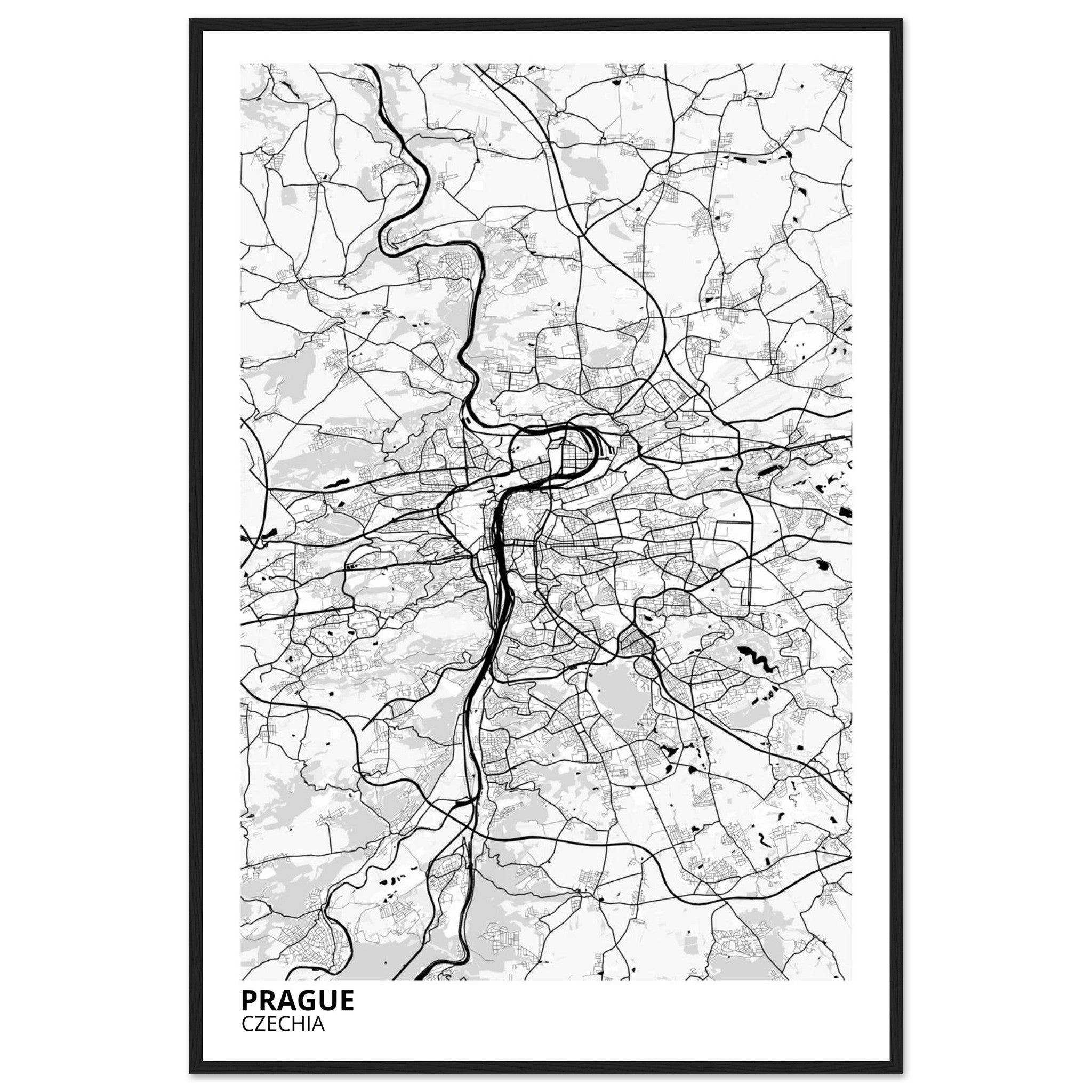 Prague Czechia City Map Poster | Custom Map Art Print - Ink And Atlas