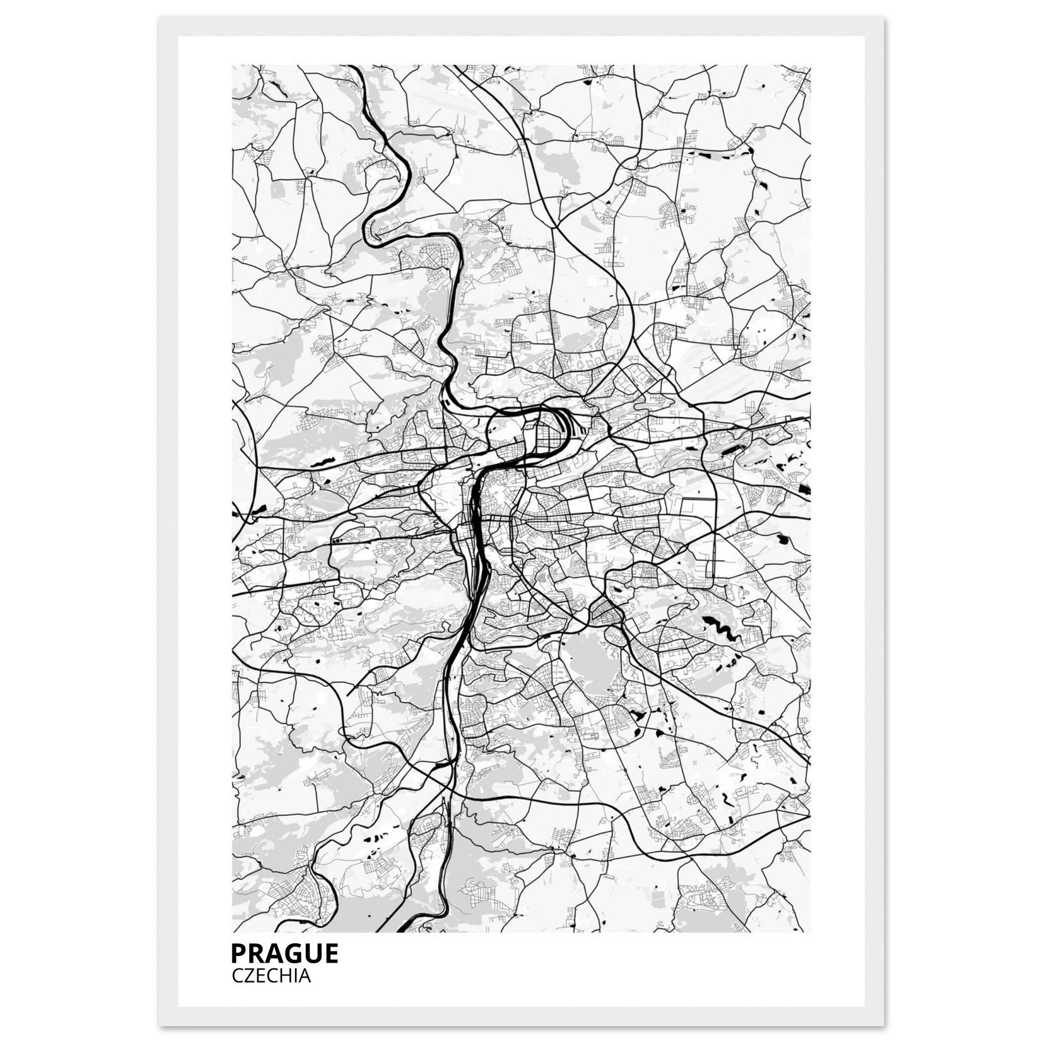 Prague Czechia City Map Poster | Custom Map Art Print - Ink And Atlas