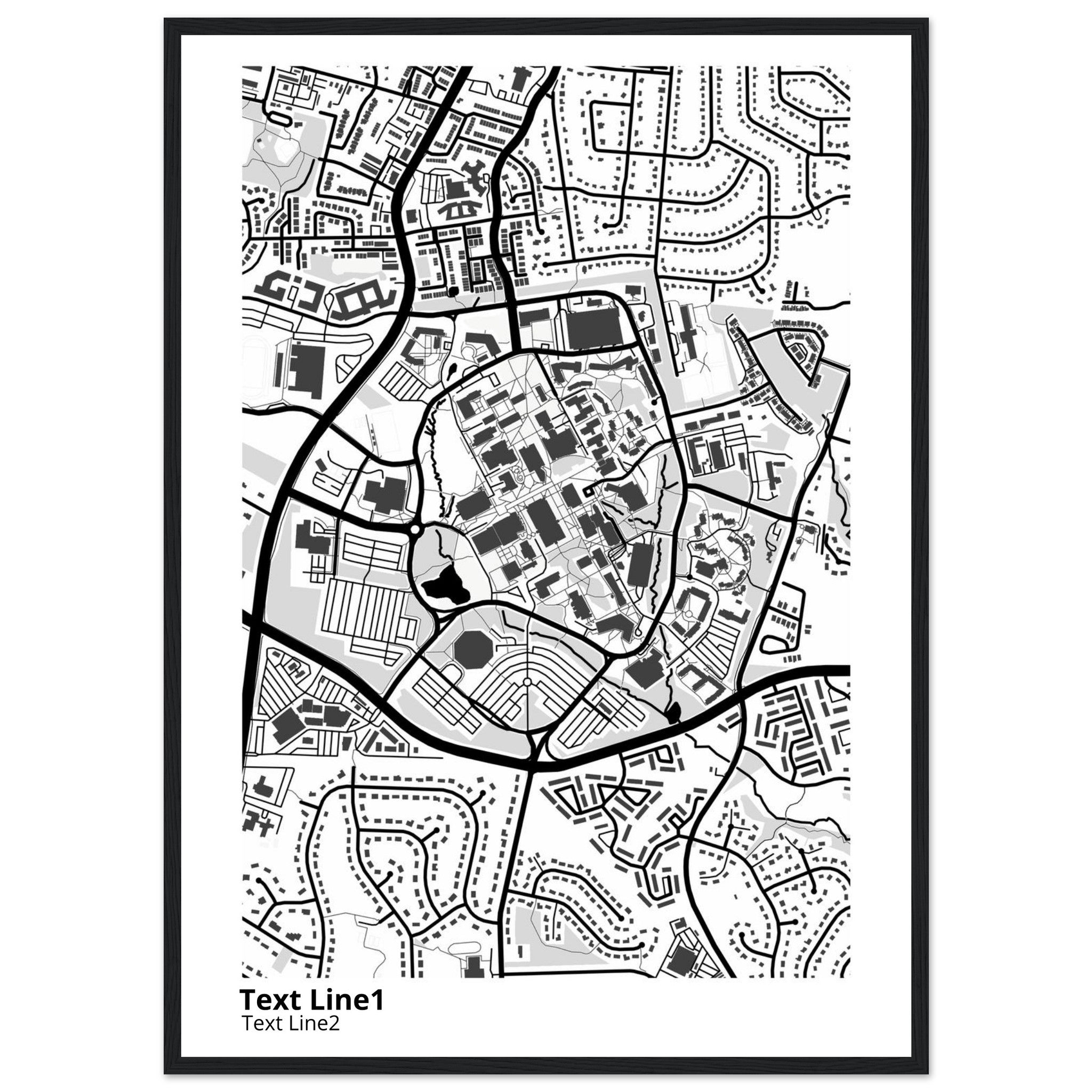 george mason university virginia modern campus map print