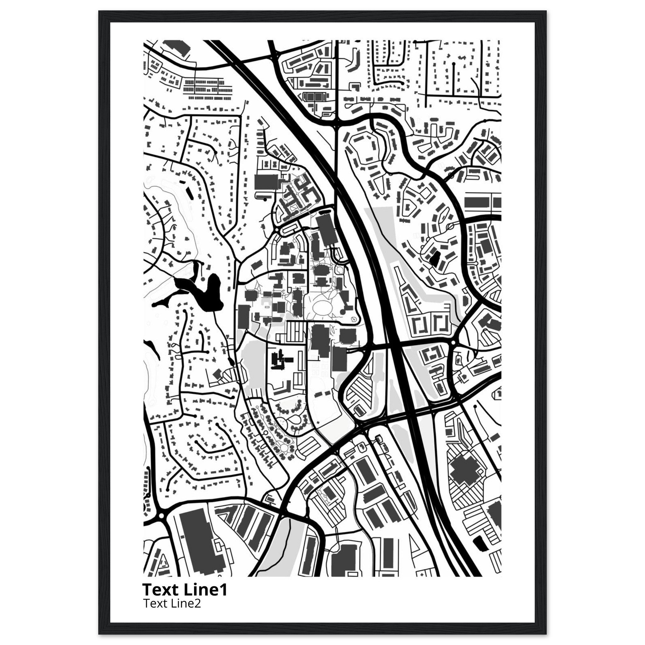 kennesaw state university georgia modern campus map print