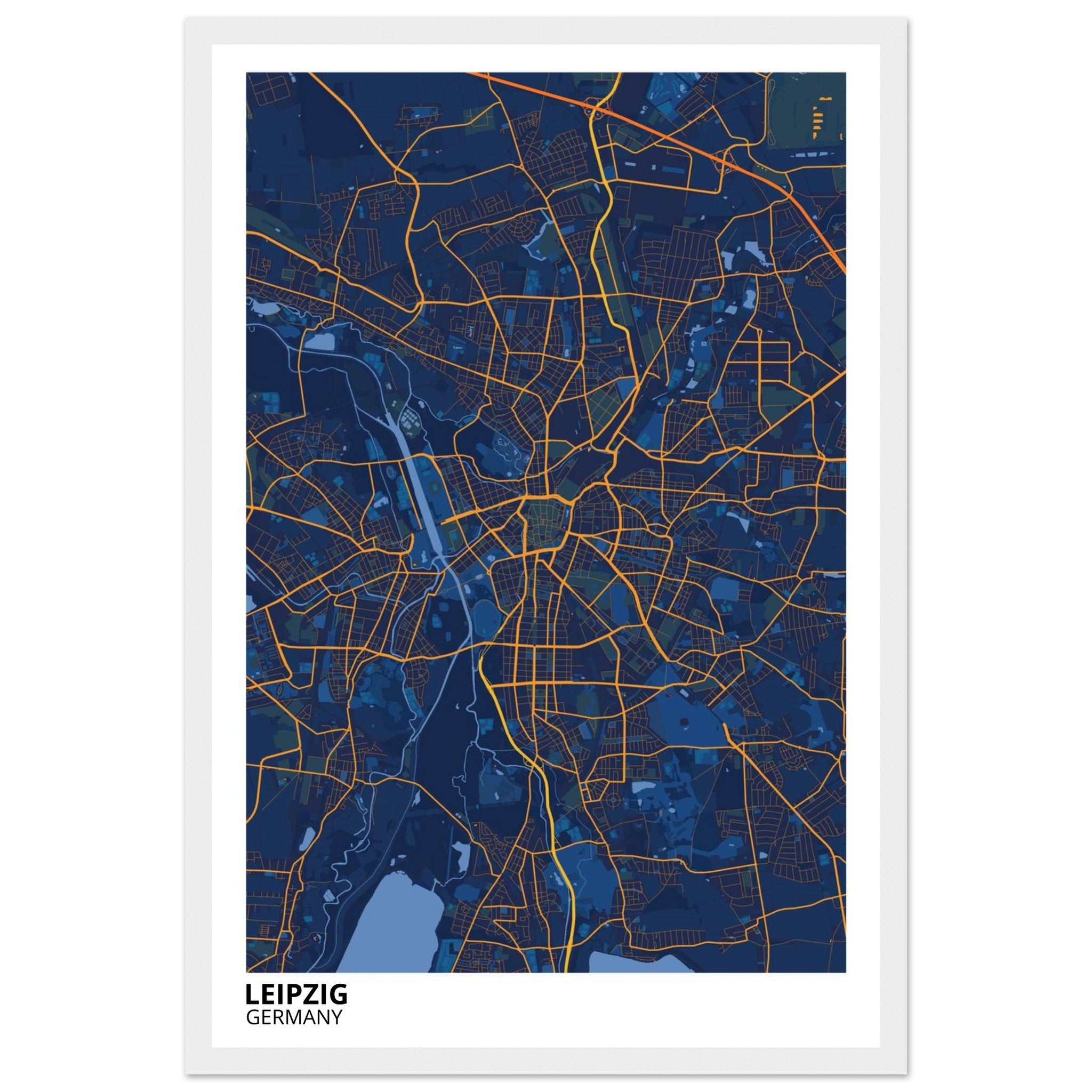 Leipzig Germany City Map Poster | Custom Map Art Print - Ink And Atlas