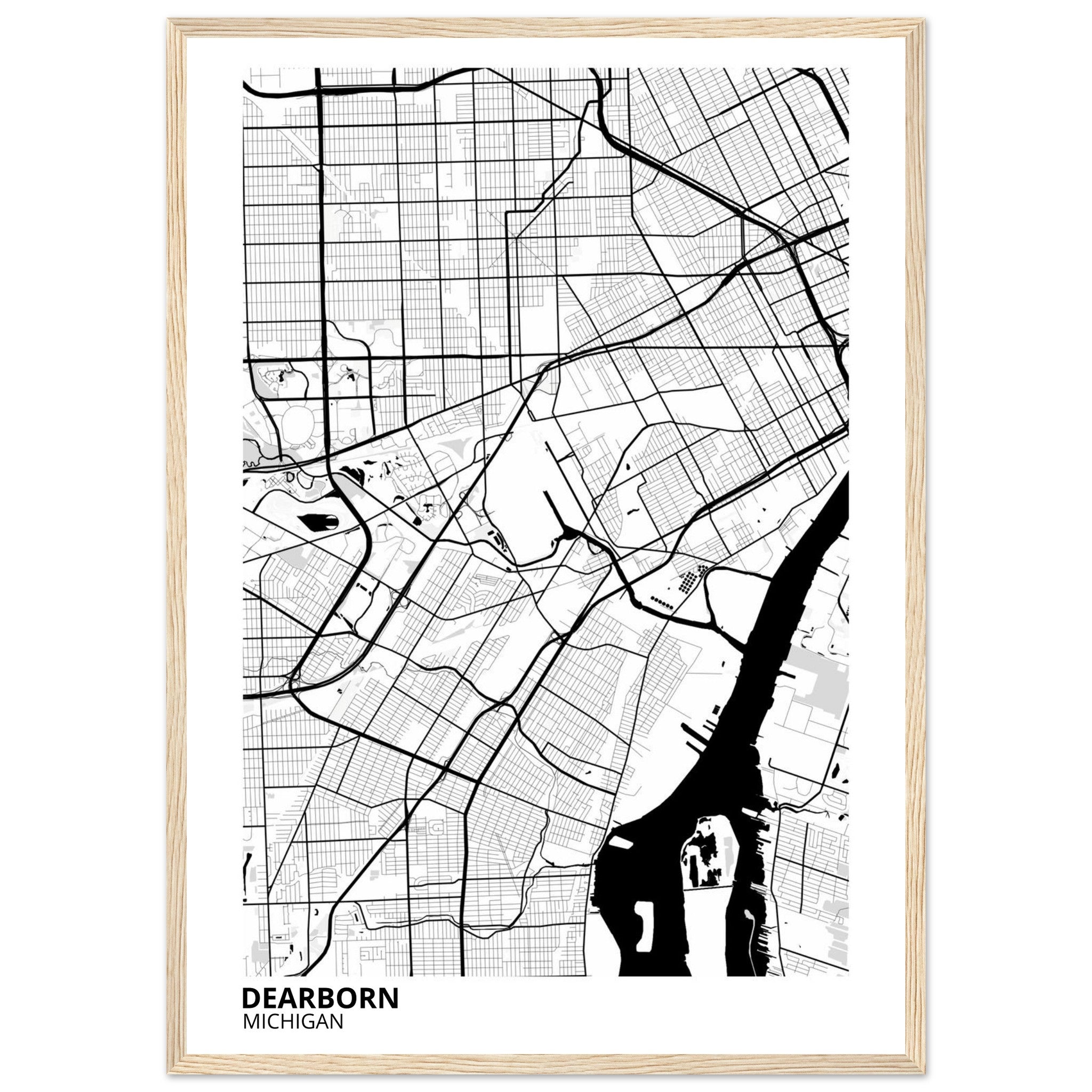 Dearborn Michigan City Map Poster | Custom Map Art Print - Ink And Atlas