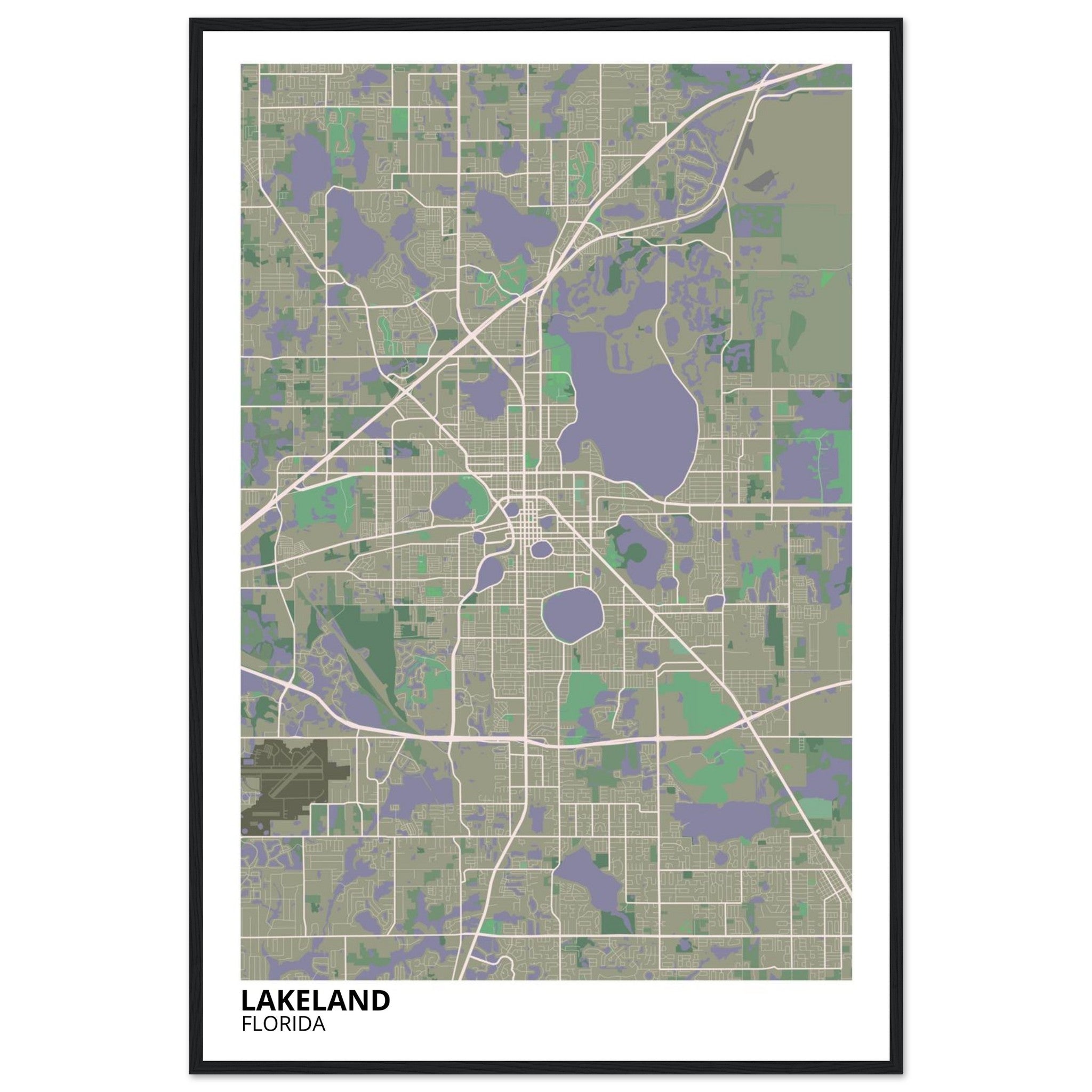 Lakeland Florida City Map Poster | Custom Map Art Print - Ink And Atlas