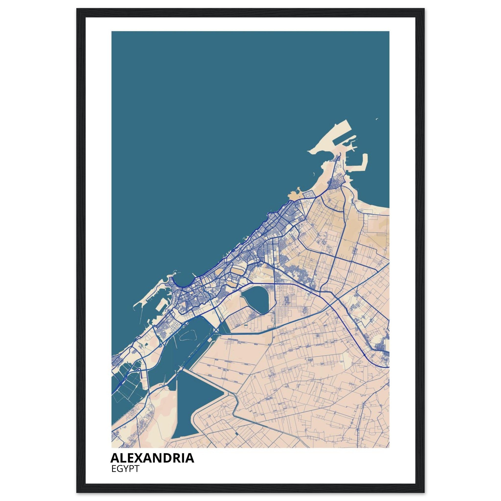 Alexandria Egypt City Map Poster | Custom Map Art Print - Ink And Atlas