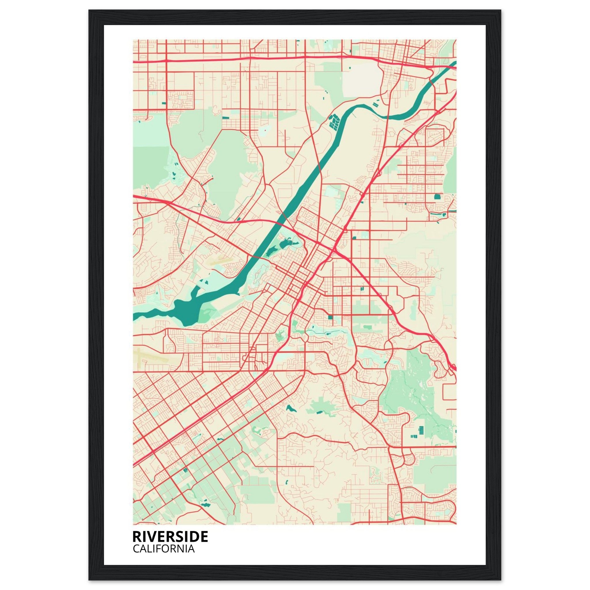 riverside map poster print