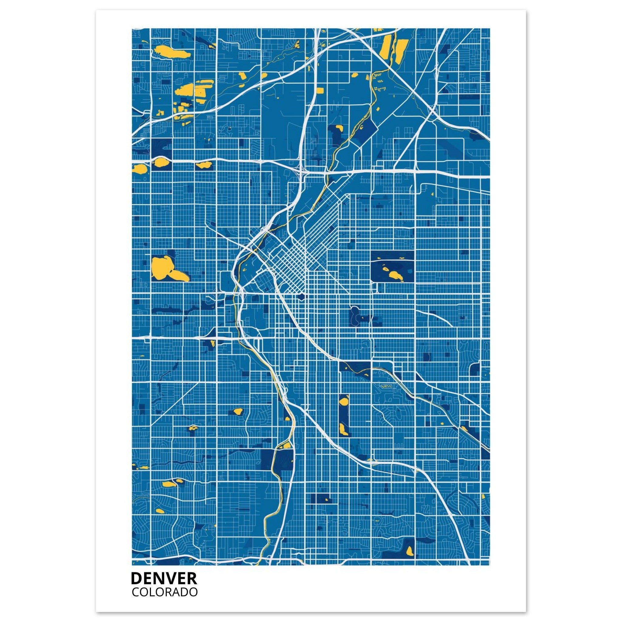 denver map poster print