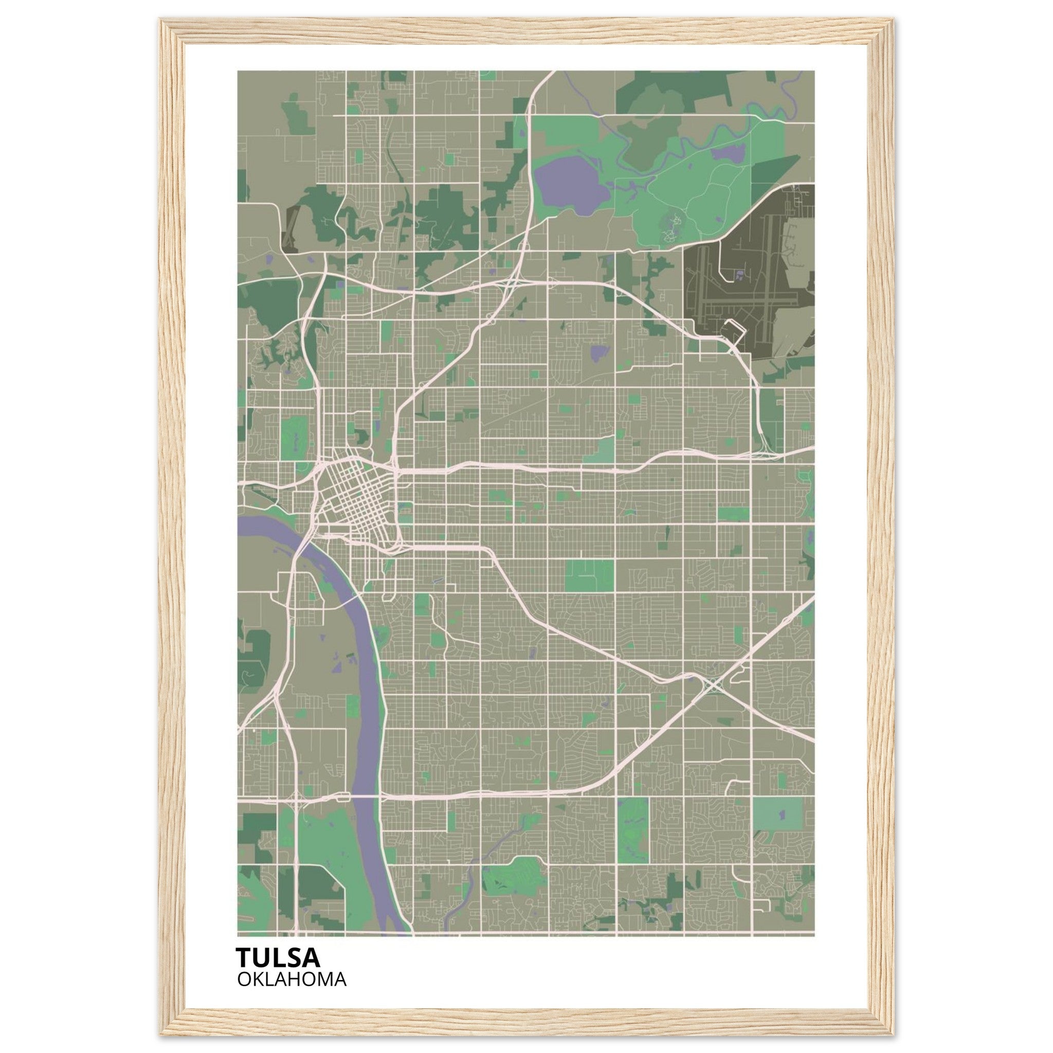 tulsa map poster print