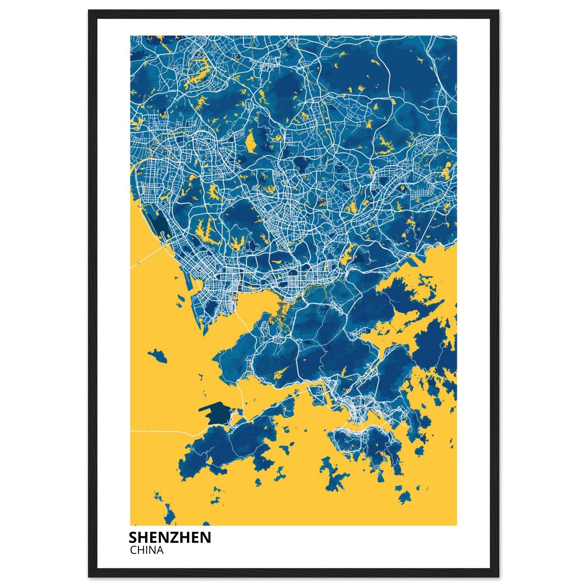 shenzhen china map poster print