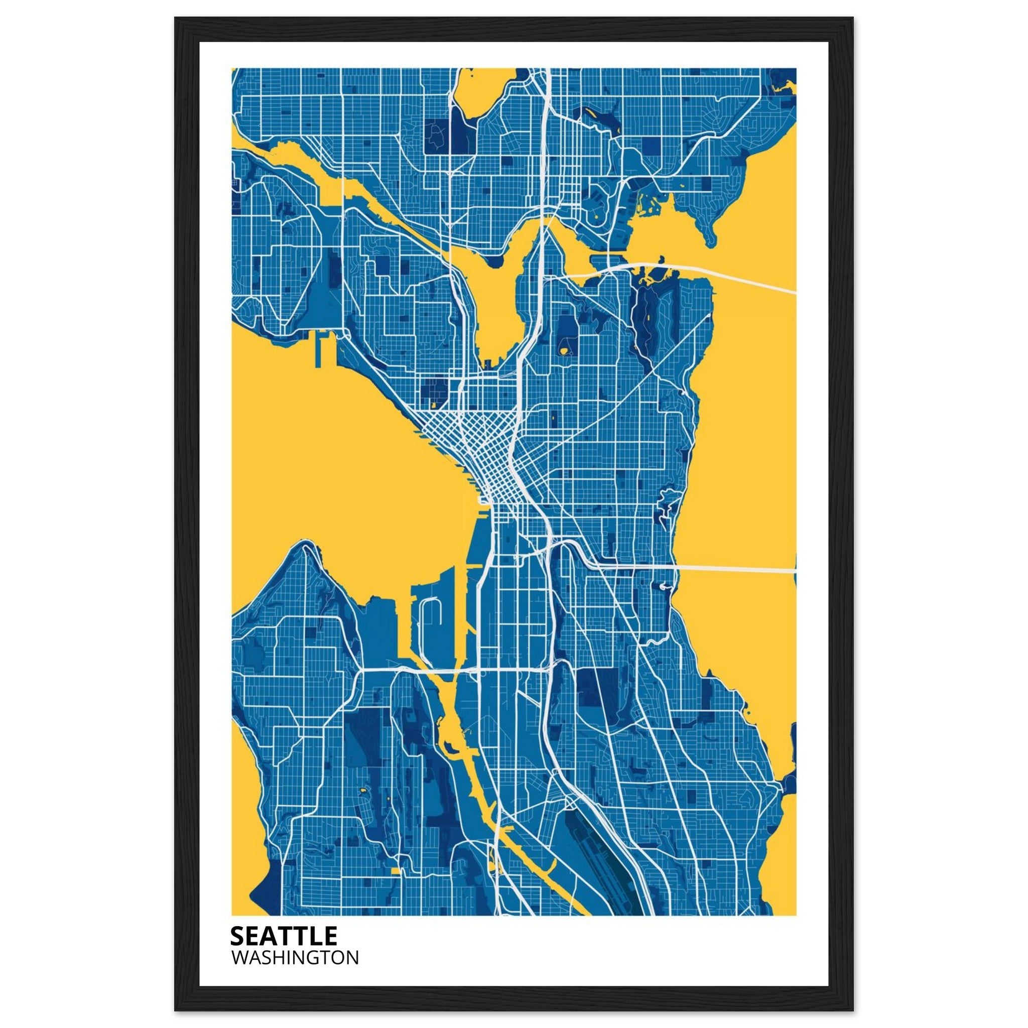 seattle map poster print