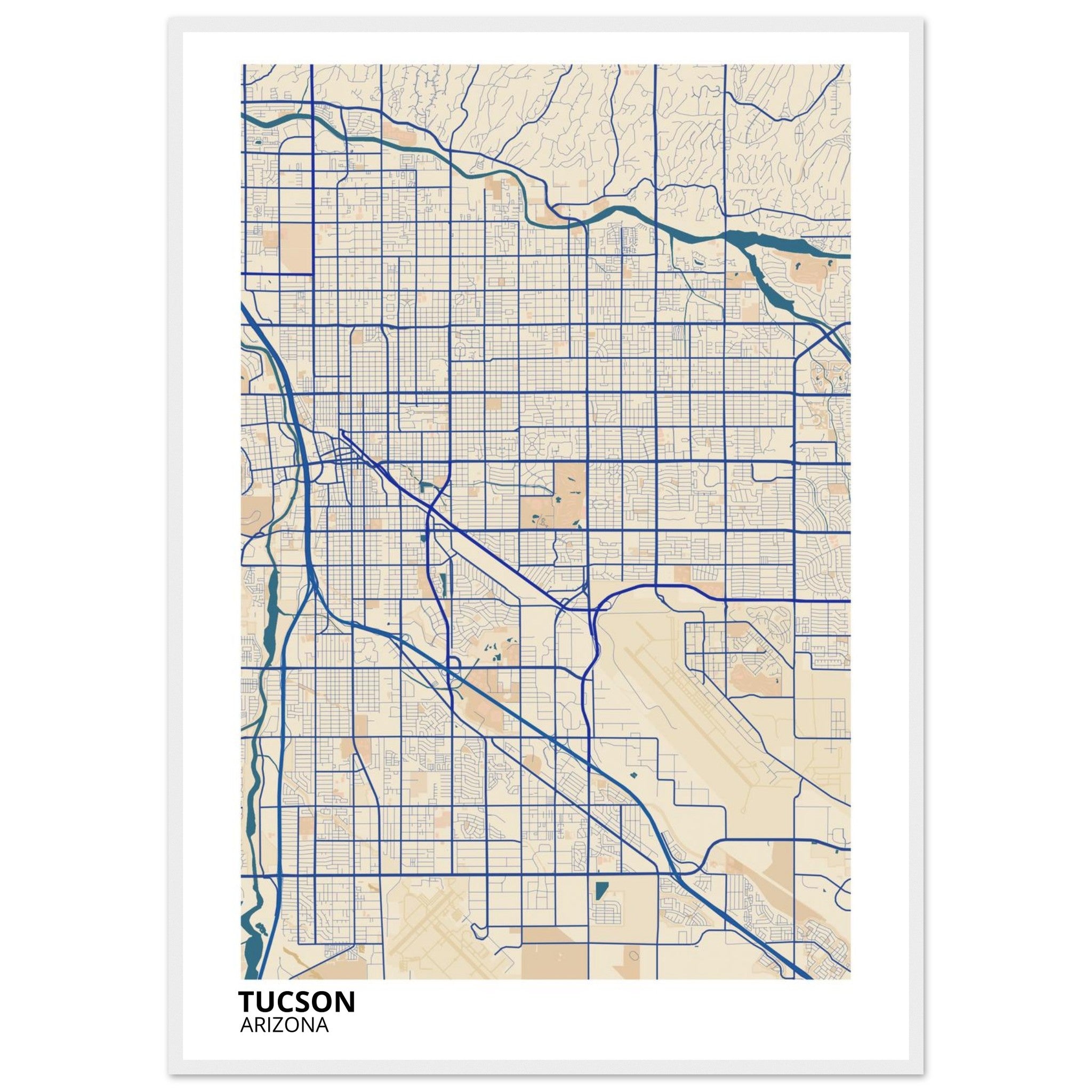 tucson map poster print