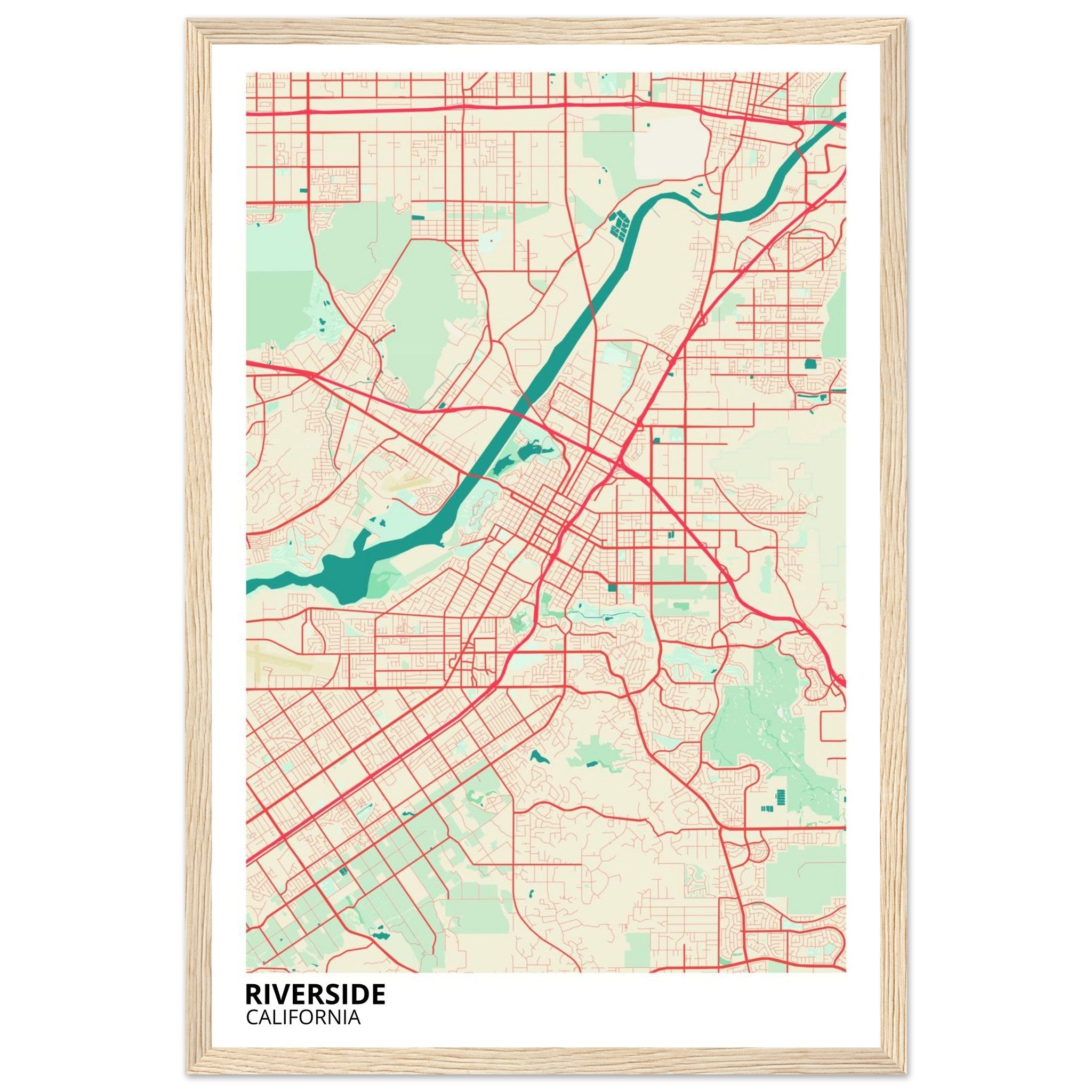 riverside map poster print