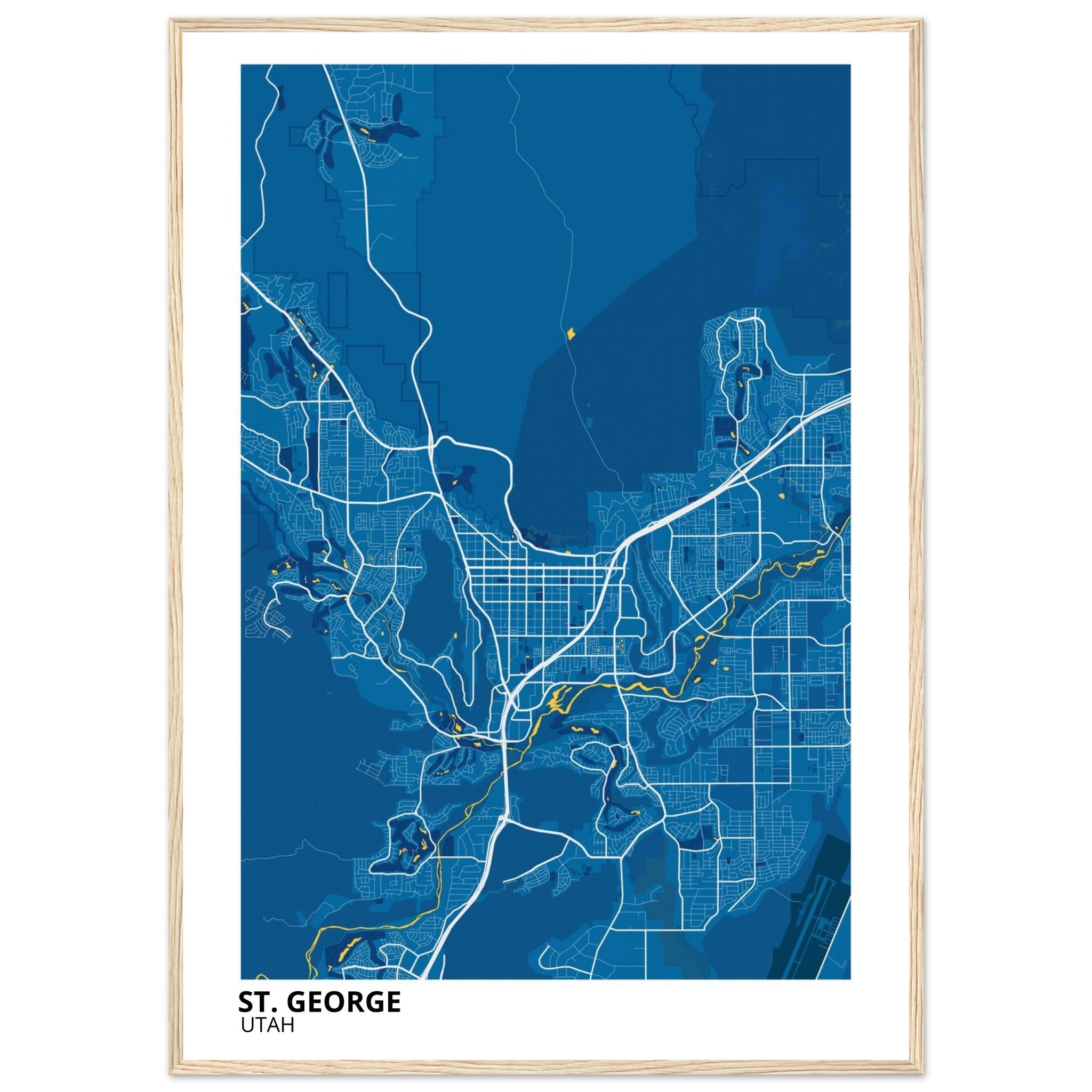 St. George Utah City Map Poster | Custom Map Art Print - Ink And Atlas