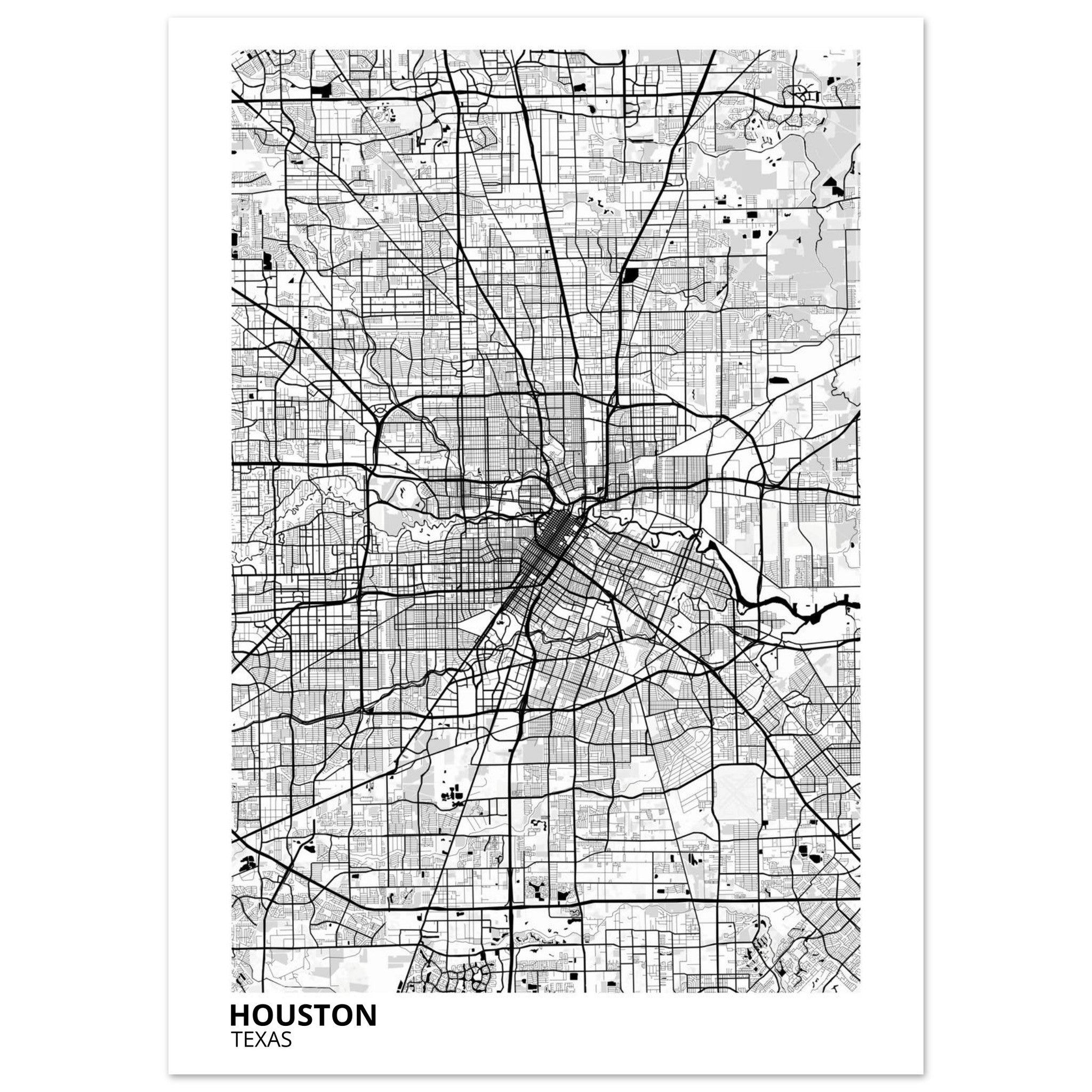 houston map poster print