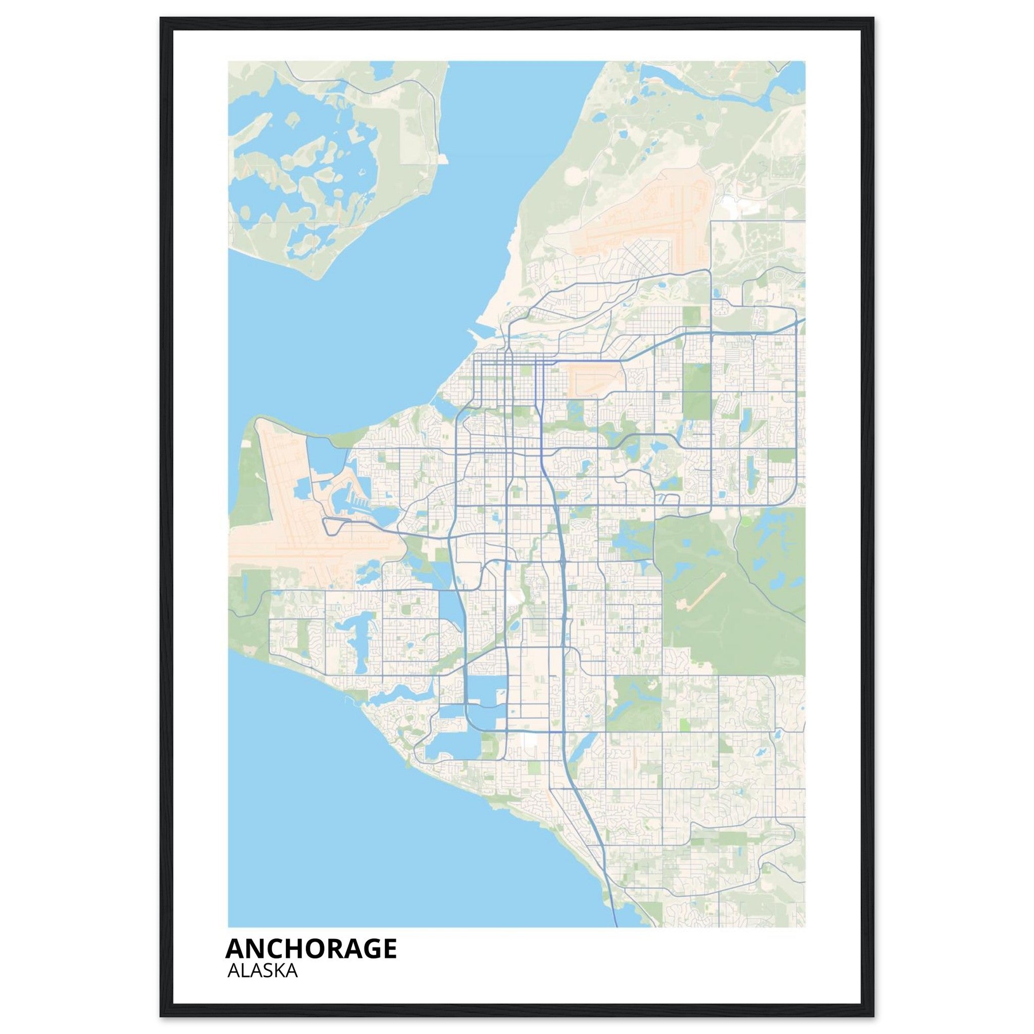 Anchorage Alaska City Map Poster | Custom Map Art Print - Ink And Atlas