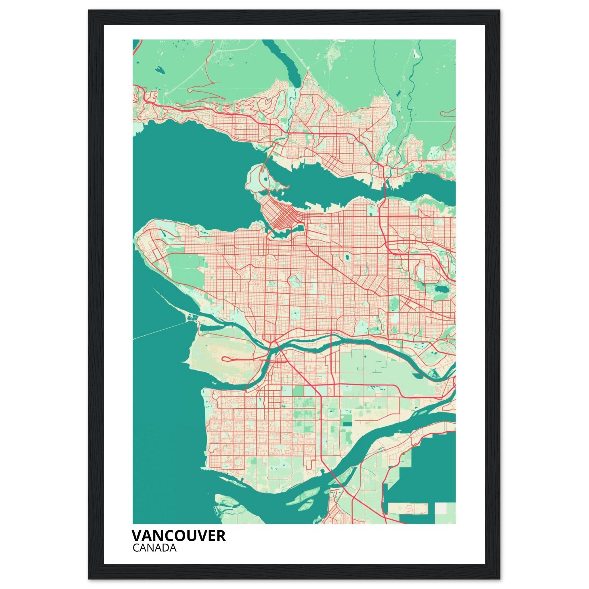 Vancouver Canada City Map Poster | Custom Map Art Print - Ink And Atlas