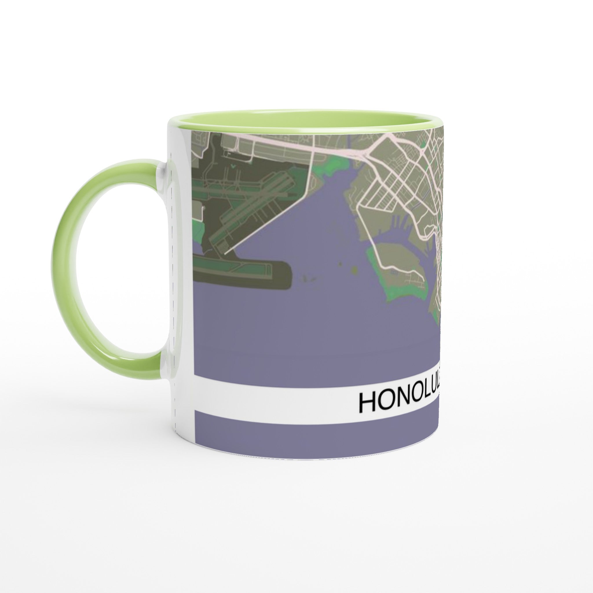 Honolulu Hawaii Modern City Map Mug (11oz) - Ink And Atlas