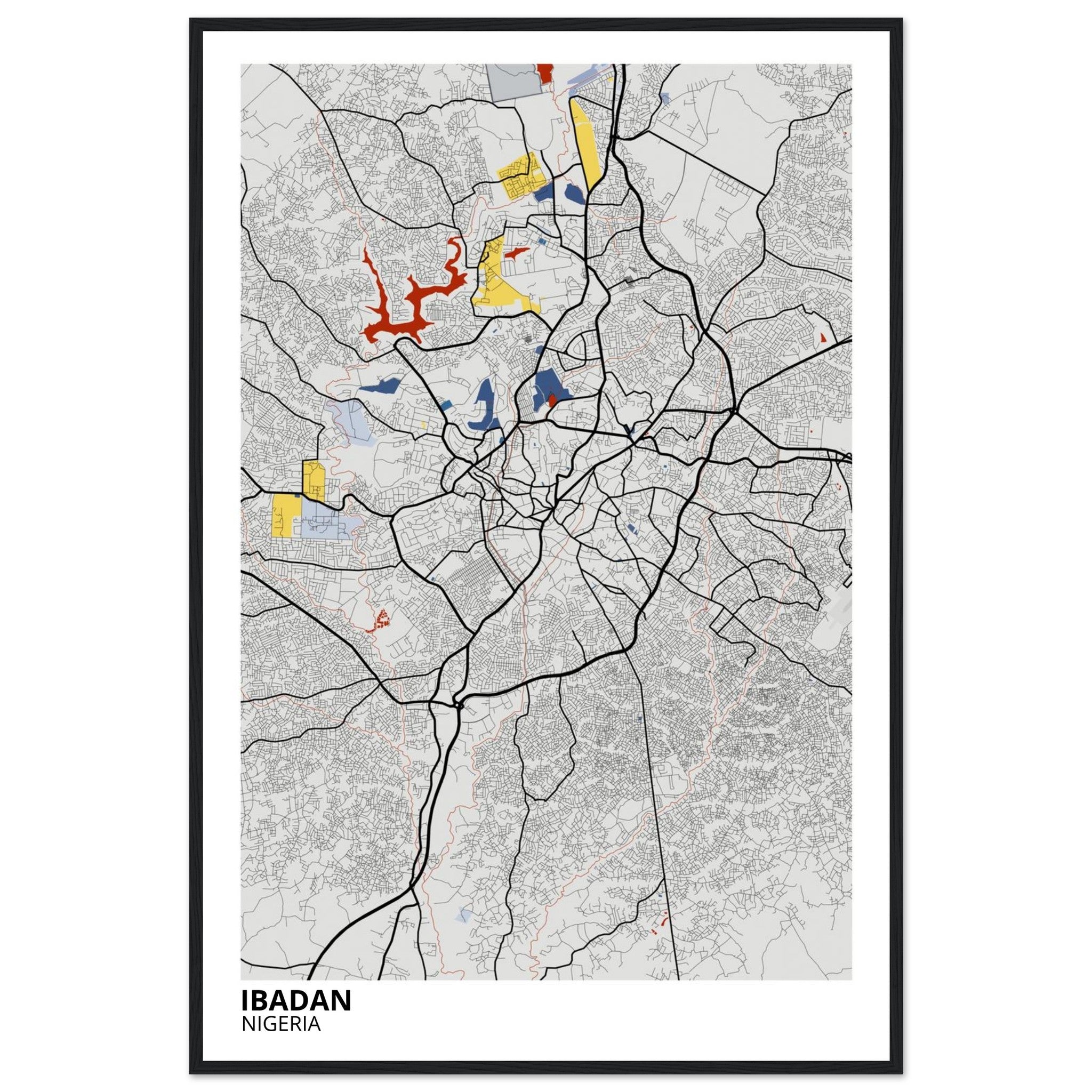 Ibadan Nigeria City Map Poster | Custom Map Art Print - Ink And Atlas