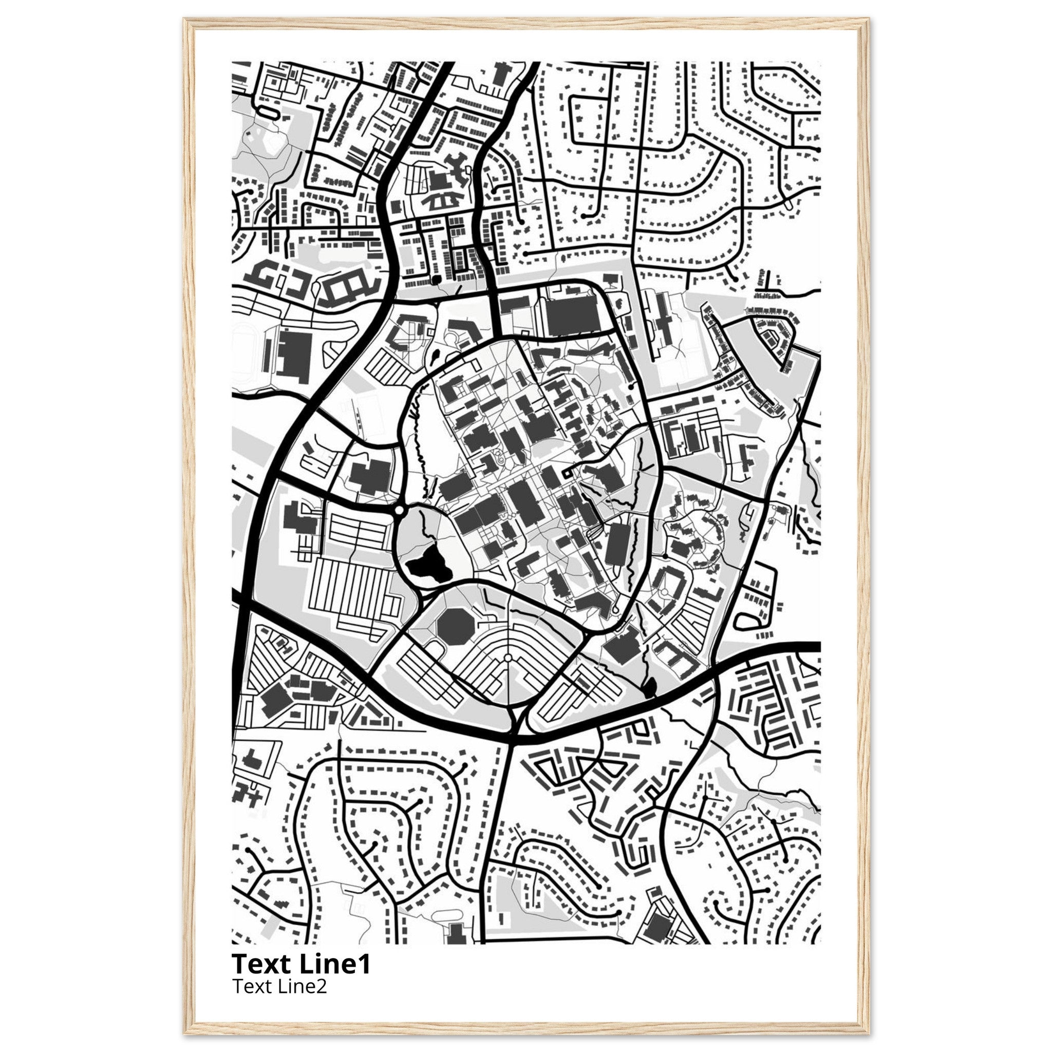 george mason university virginia modern campus map print