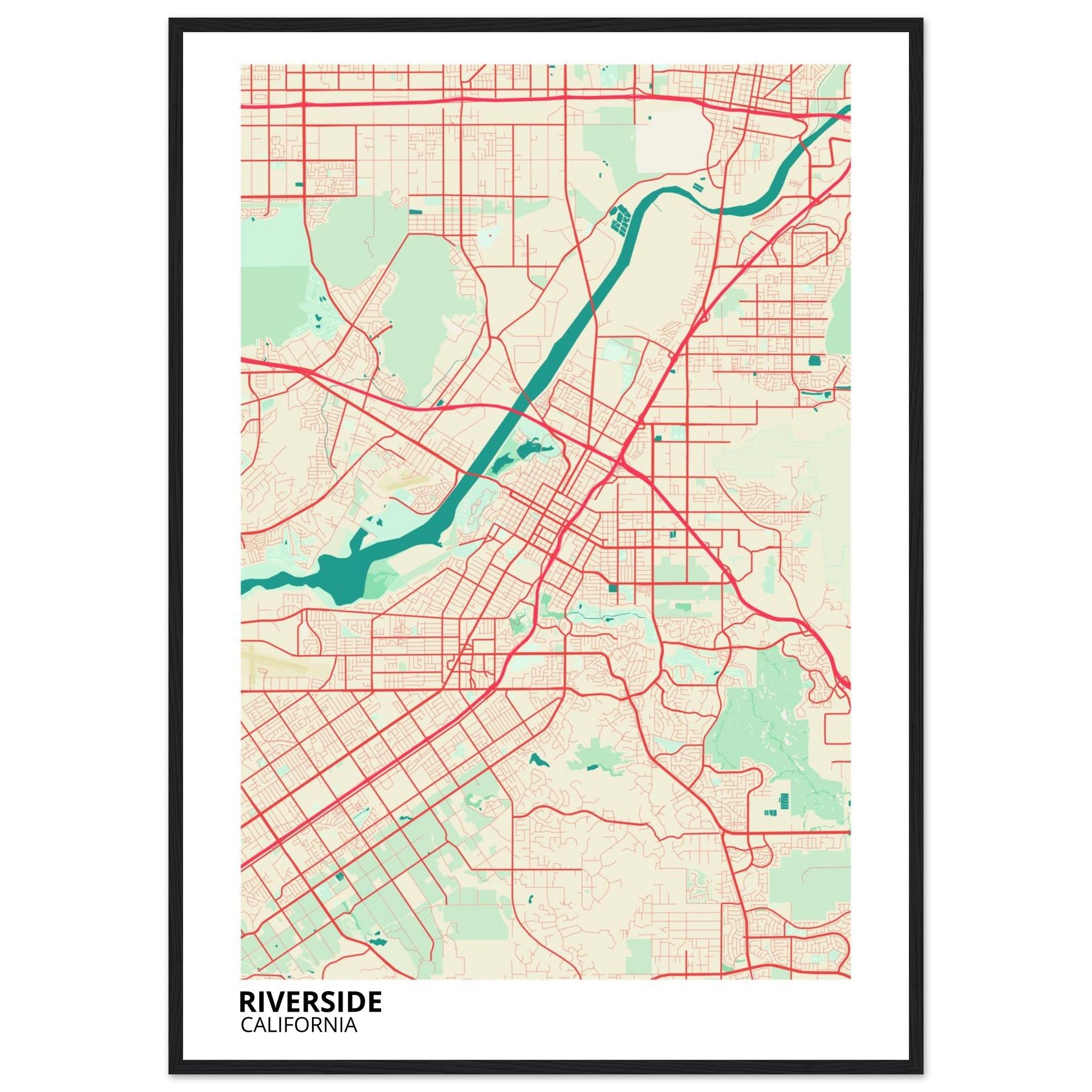 riverside map poster print