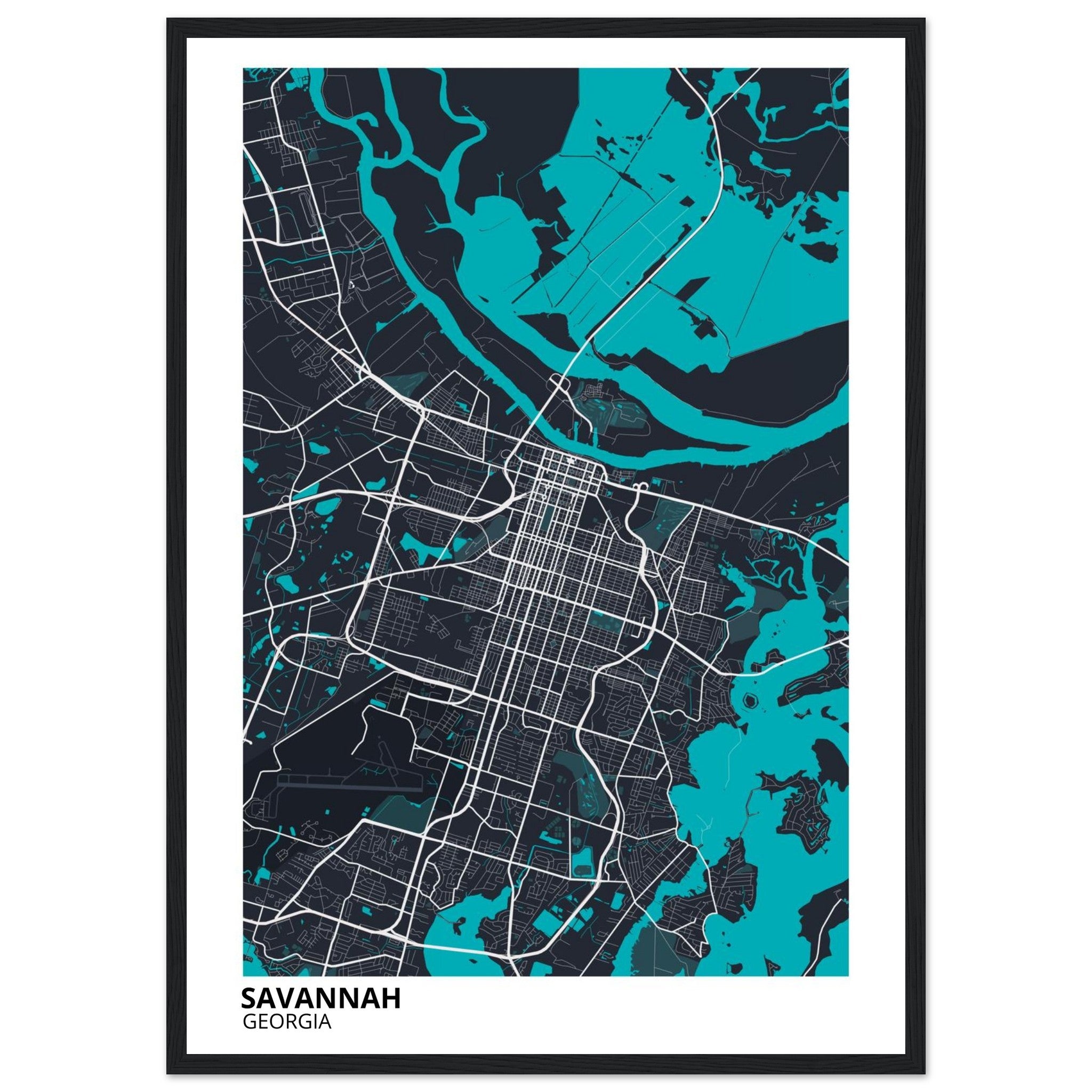 Savannah Georgia City Map Poster | Custom Map Art Print - Ink And Atlas