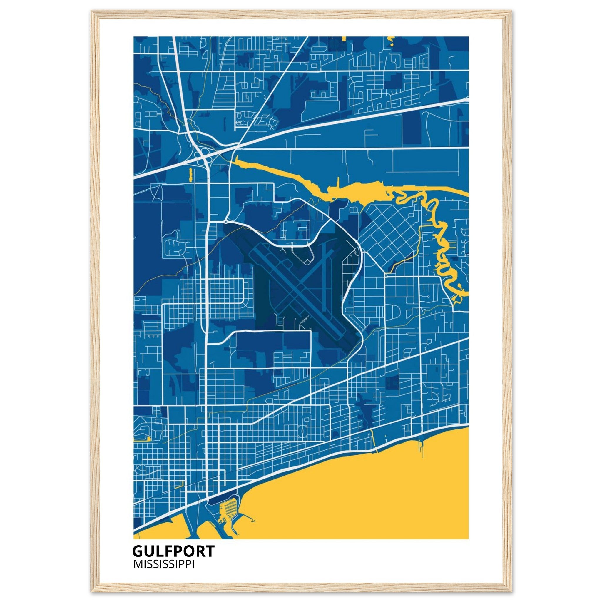 Gulfport Mississippi City Map Poster | Custom Map Art Print - Ink And Atlas