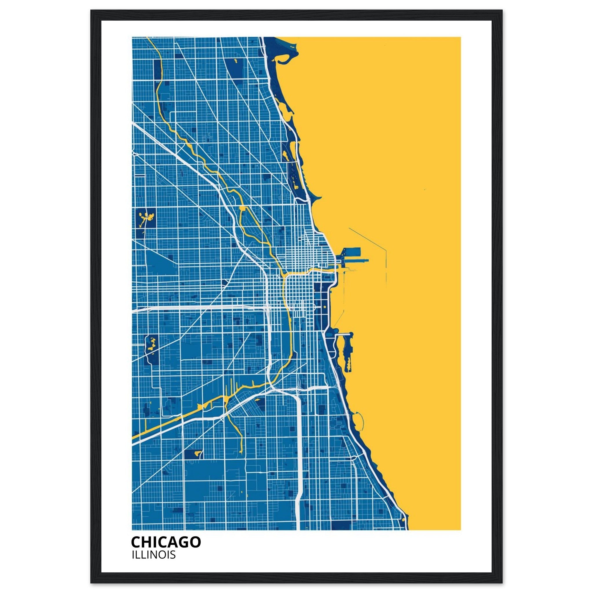 chicago map poster print