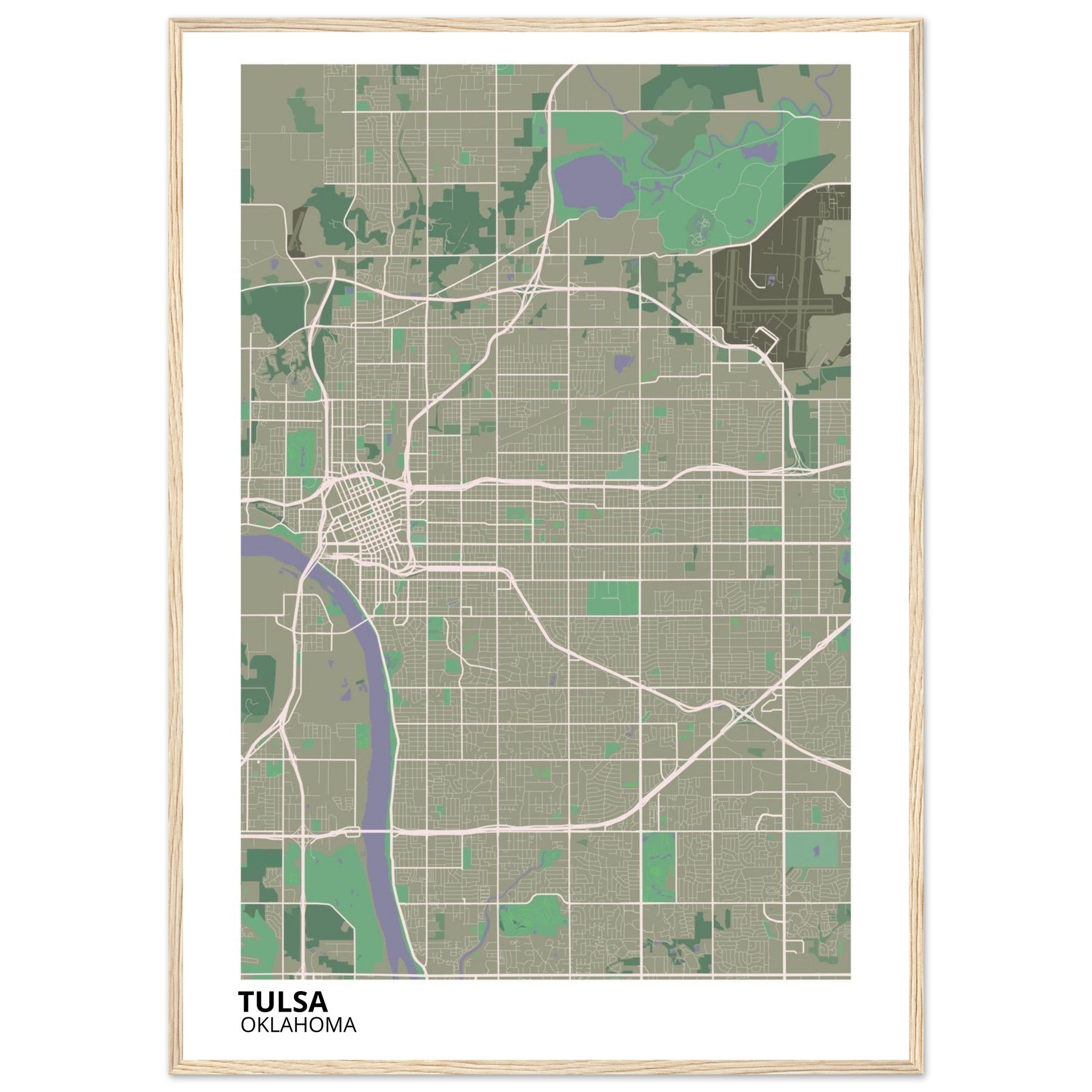 tulsa map poster print