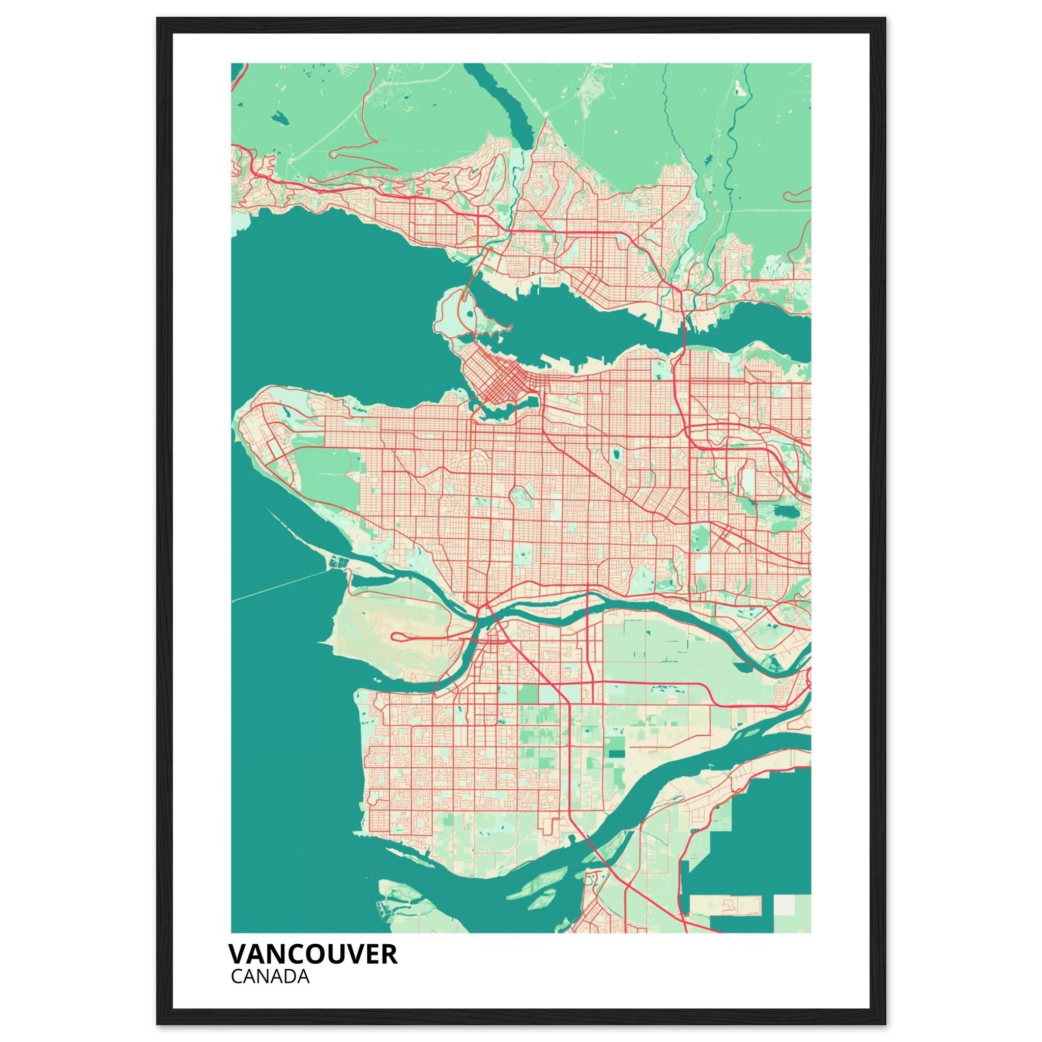 Vancouver Canada City Map Poster | Custom Map Art Print - Ink And Atlas