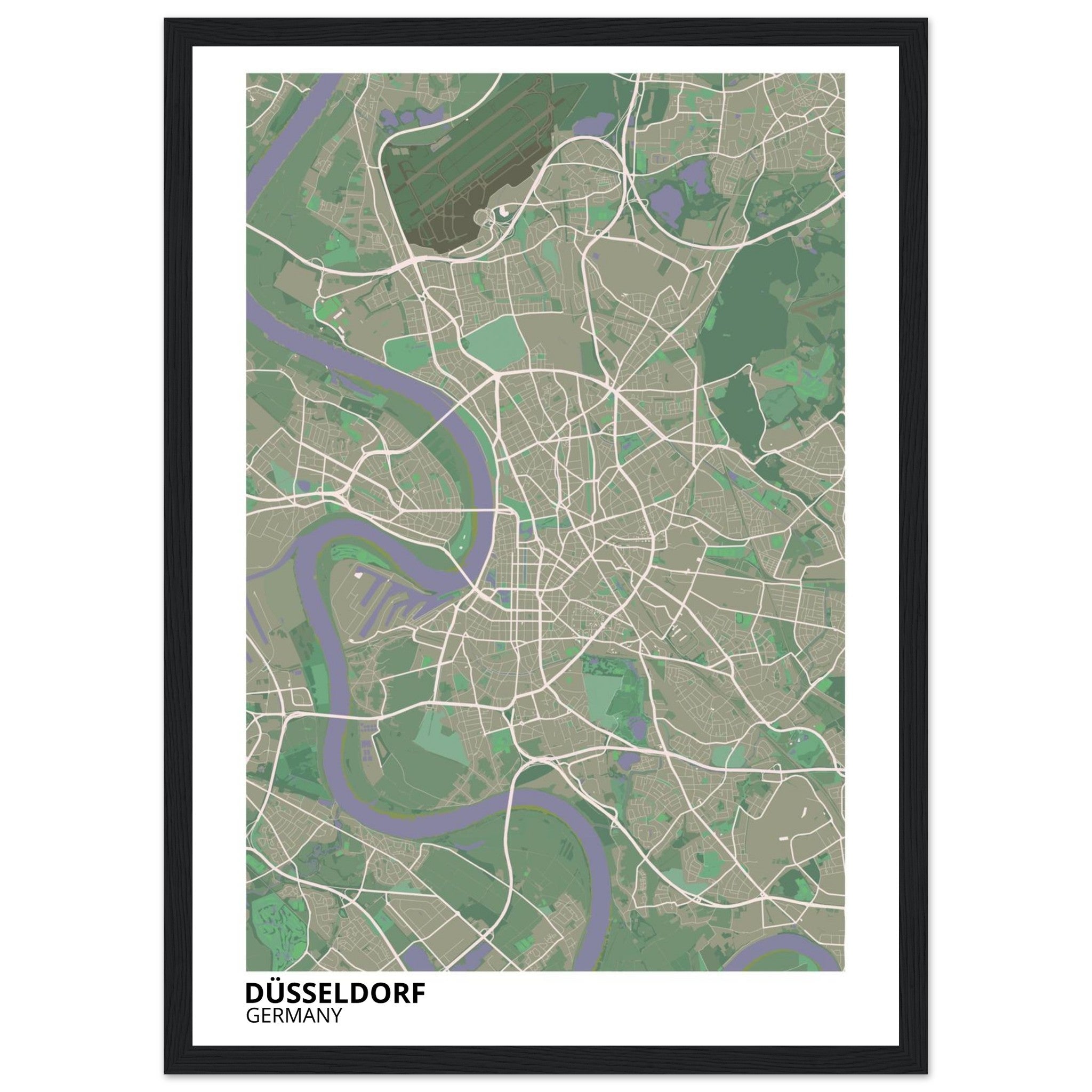 Düsseldorf Germany City Map Poster | Custom Map Art Print - Ink And Atlas