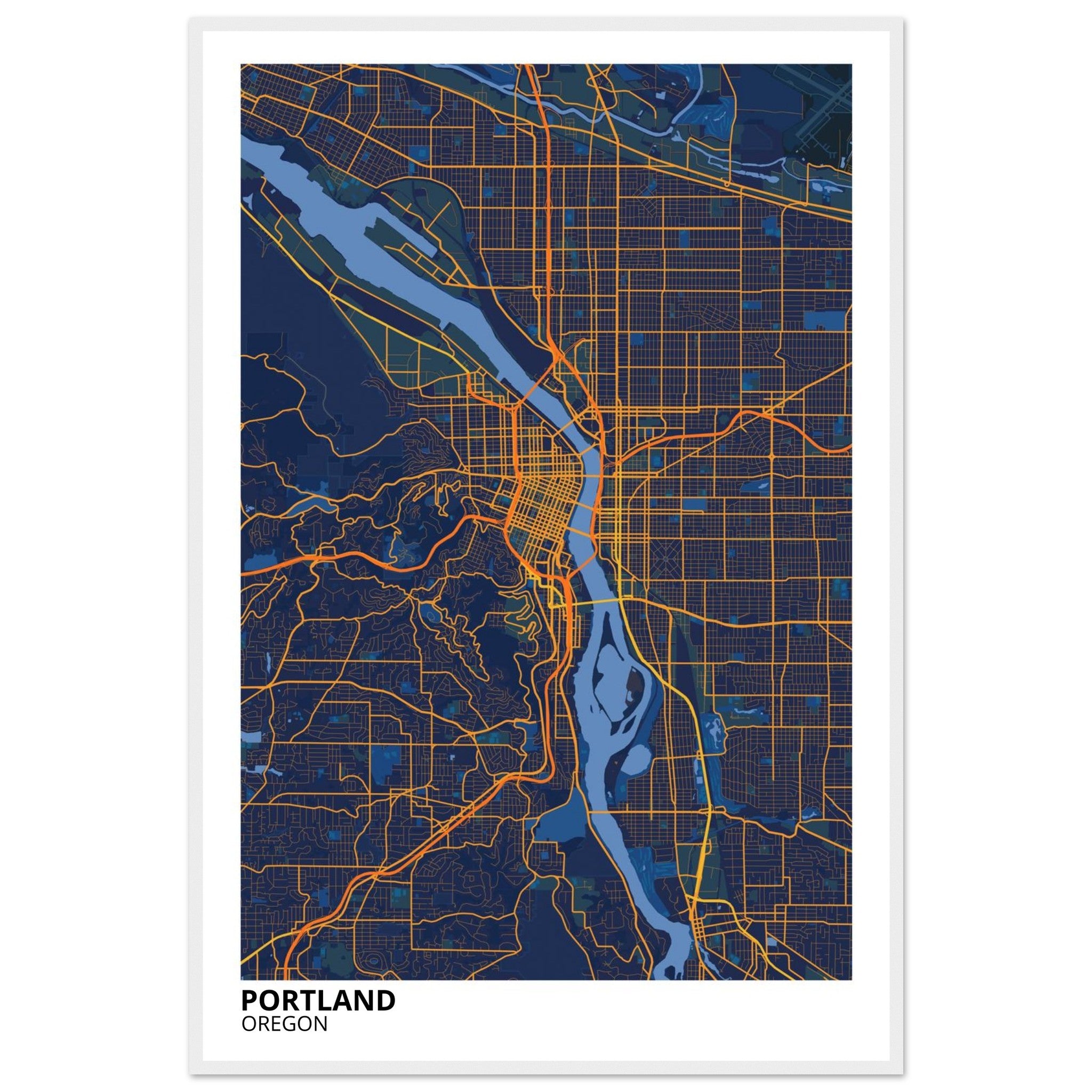 portland map poster print