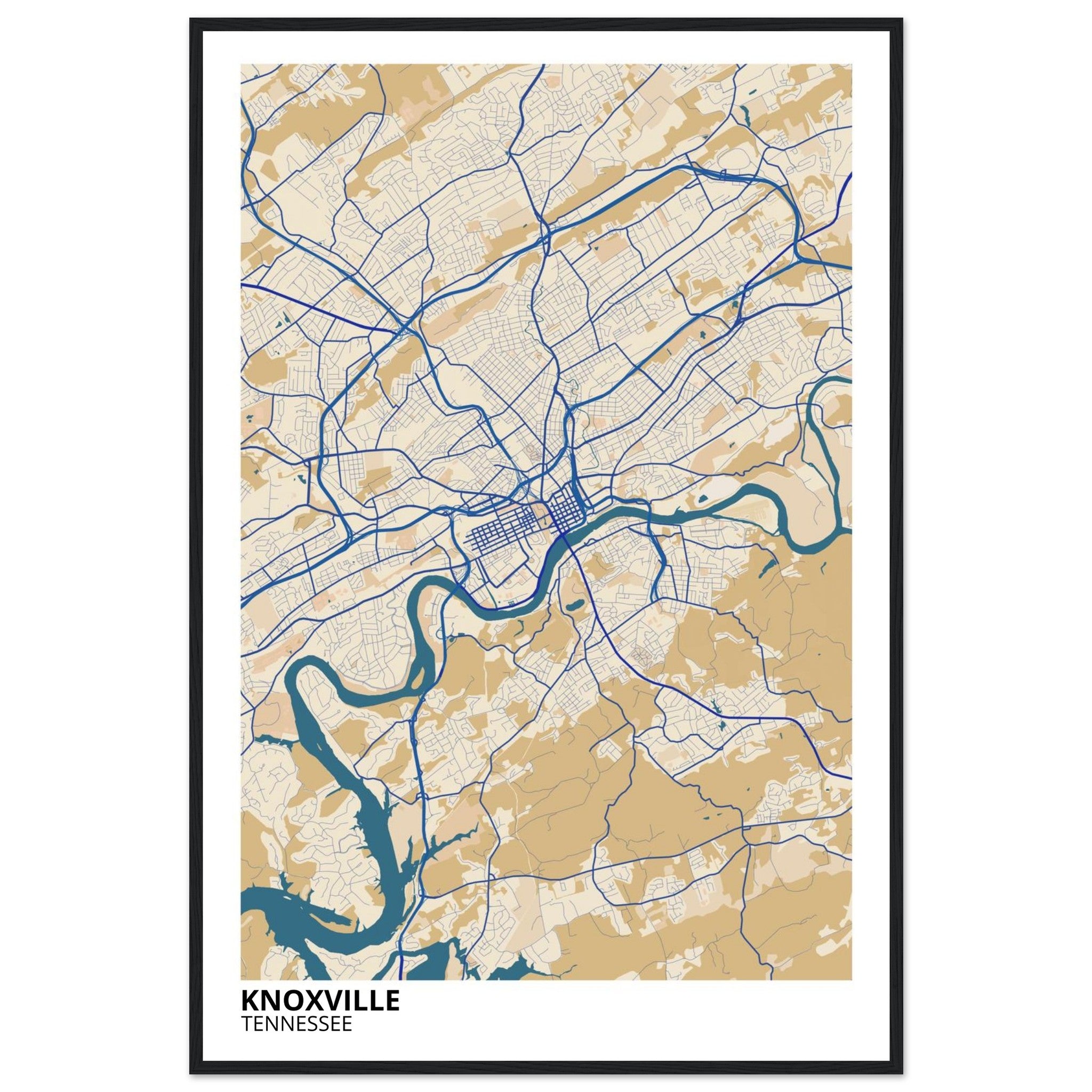 knoxville map poster print