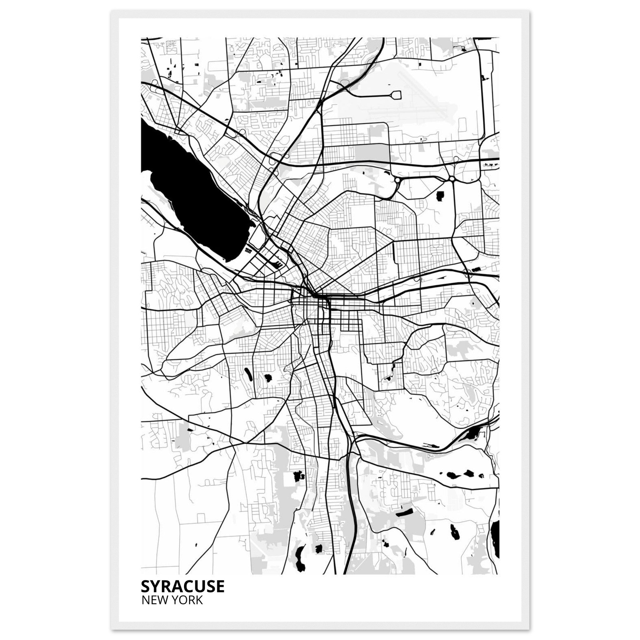 Syracuse New York City Map Poster | Custom Map Art Print - Ink And Atlas