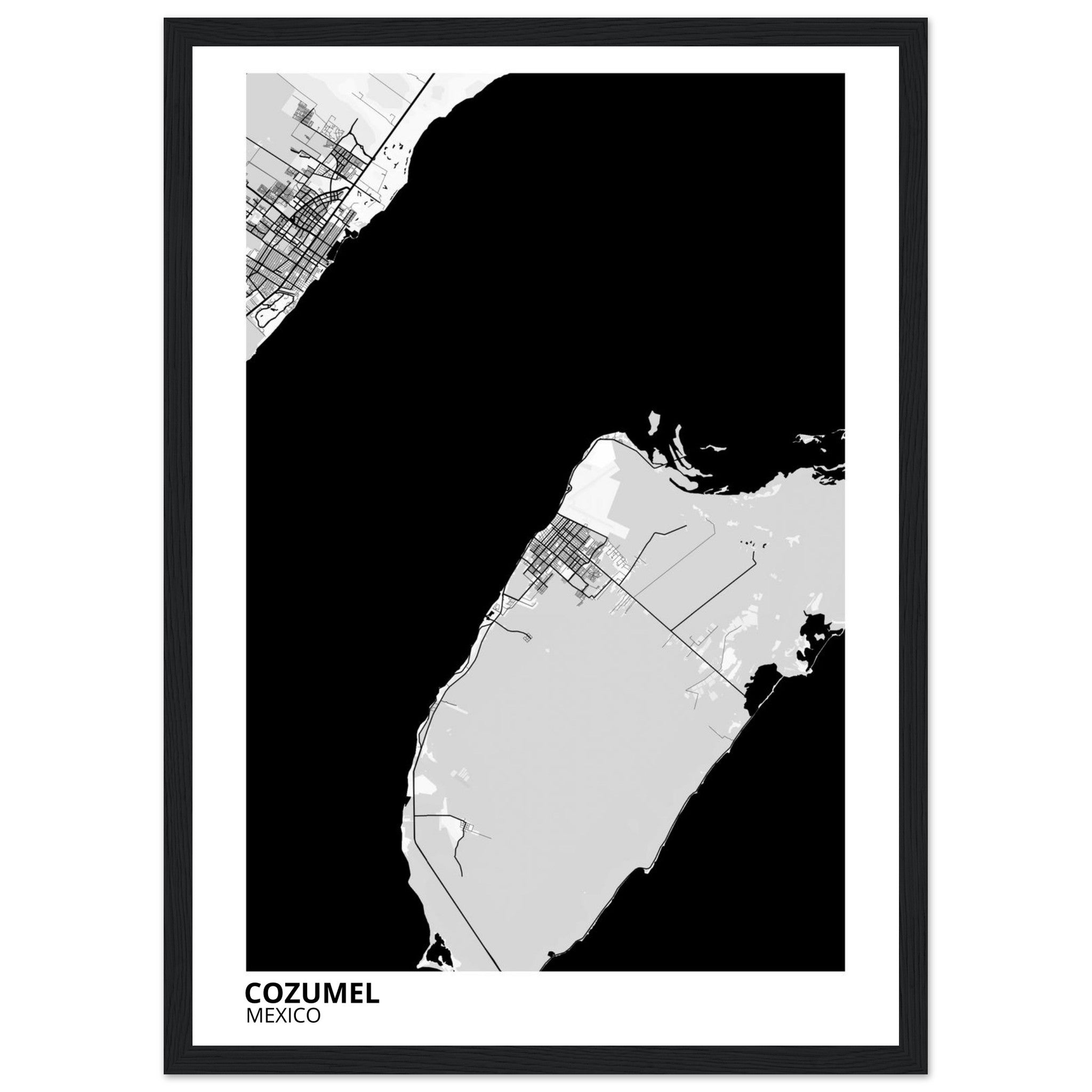 Cozumel Mexico City Map Poster | Custom Map Art Print - Ink And Atlas