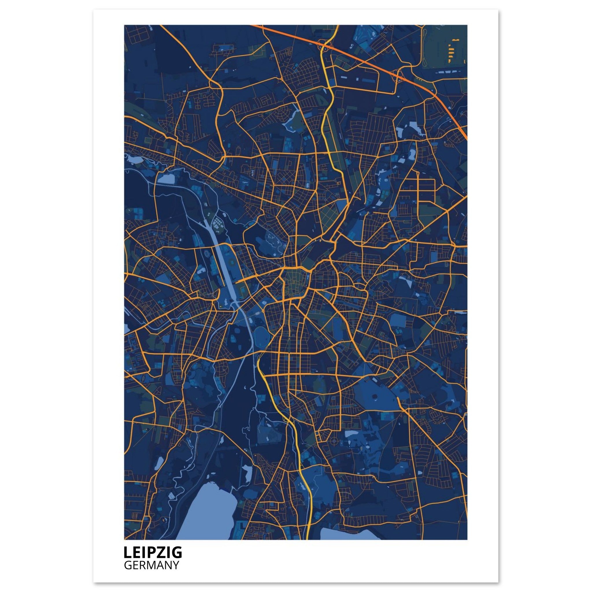Leipzig Germany City Map Poster | Custom Map Art Print - Ink And Atlas