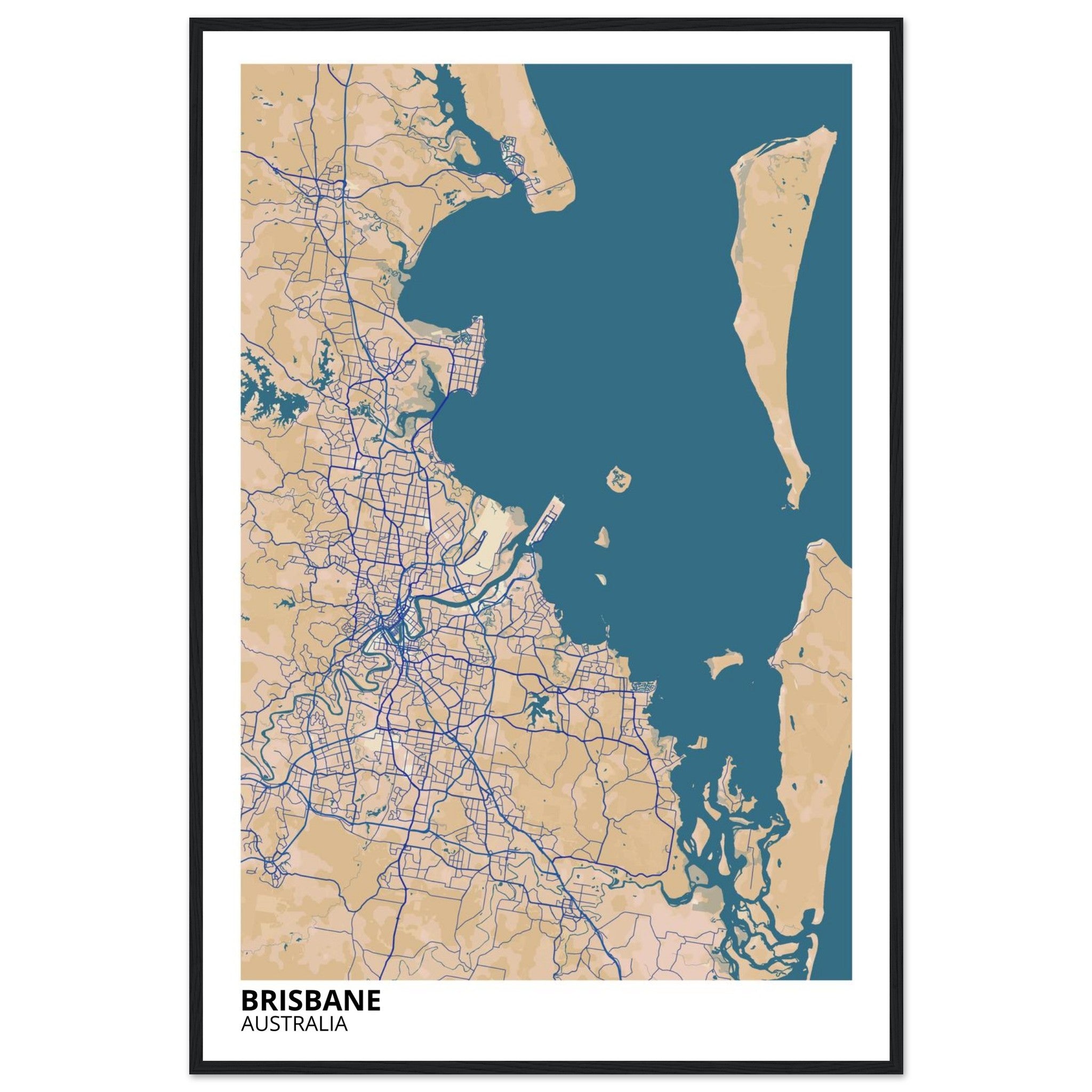 Brisbane Australia City Map Poster | Custom Map Art Print - Ink And Atlas