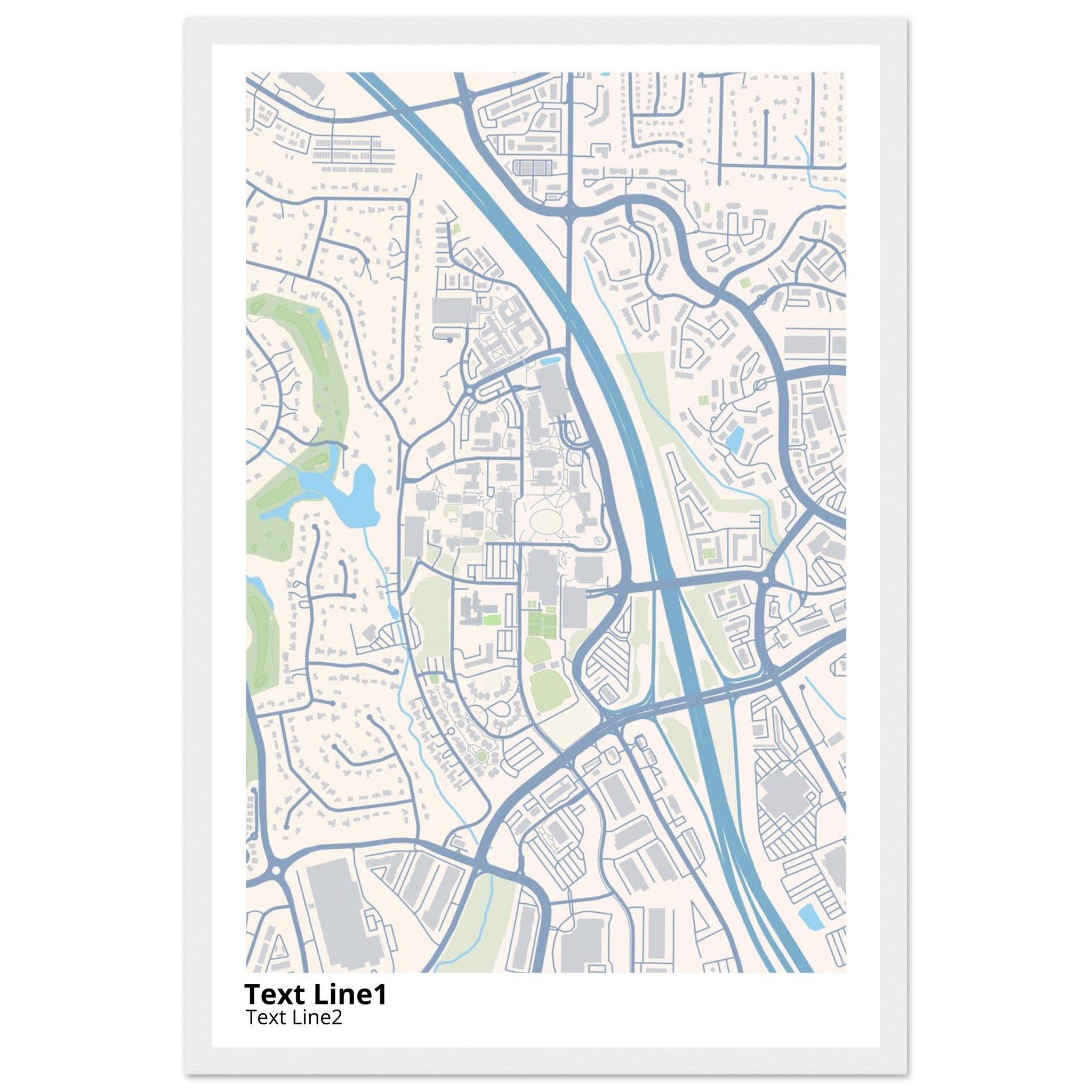 kennesaw state university georgia modern campus map print