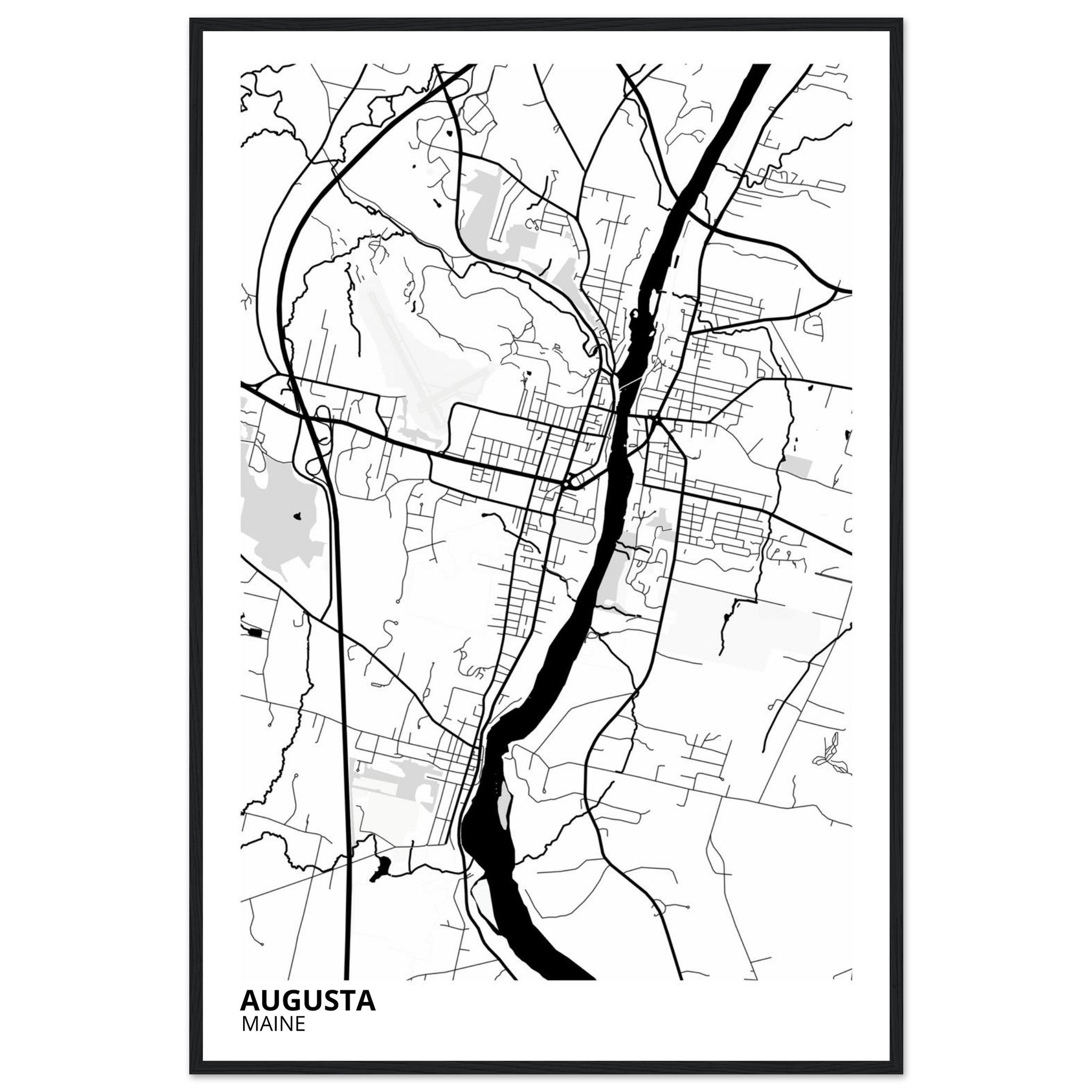 augusta map poster print