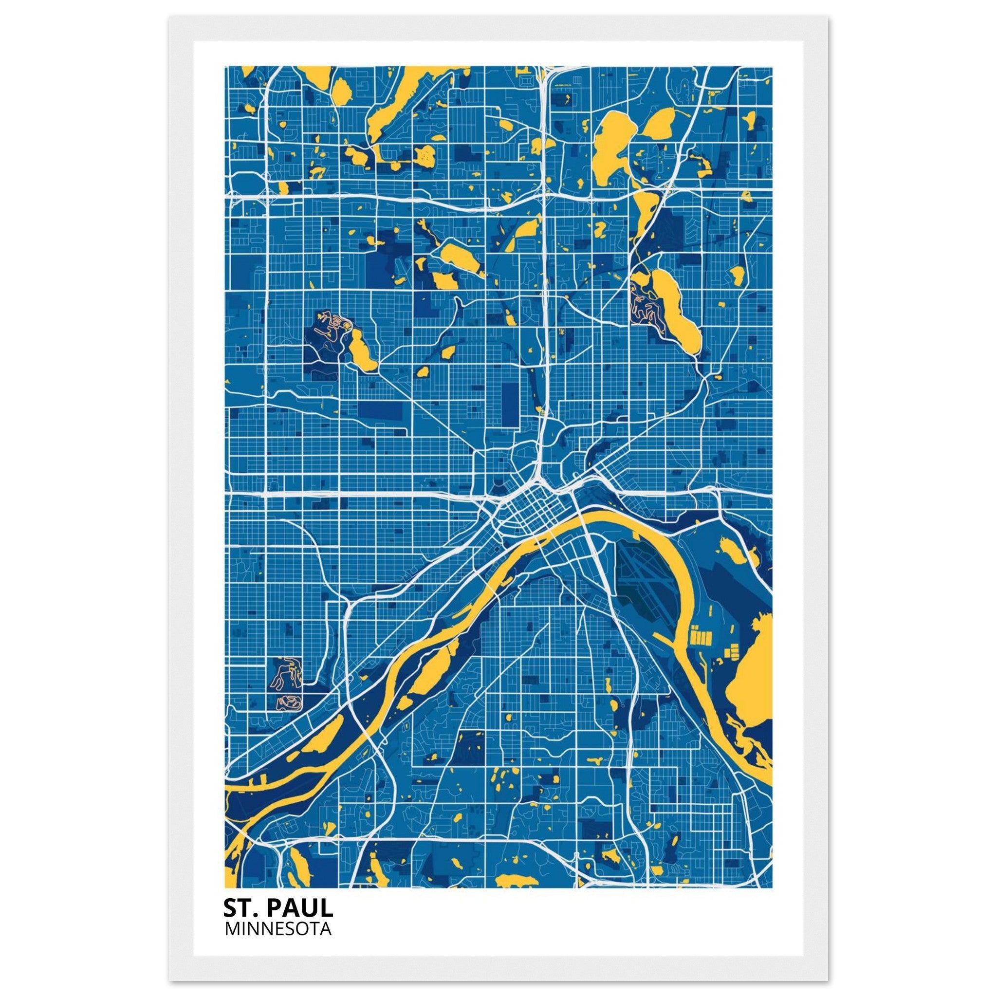 st paul map poster print