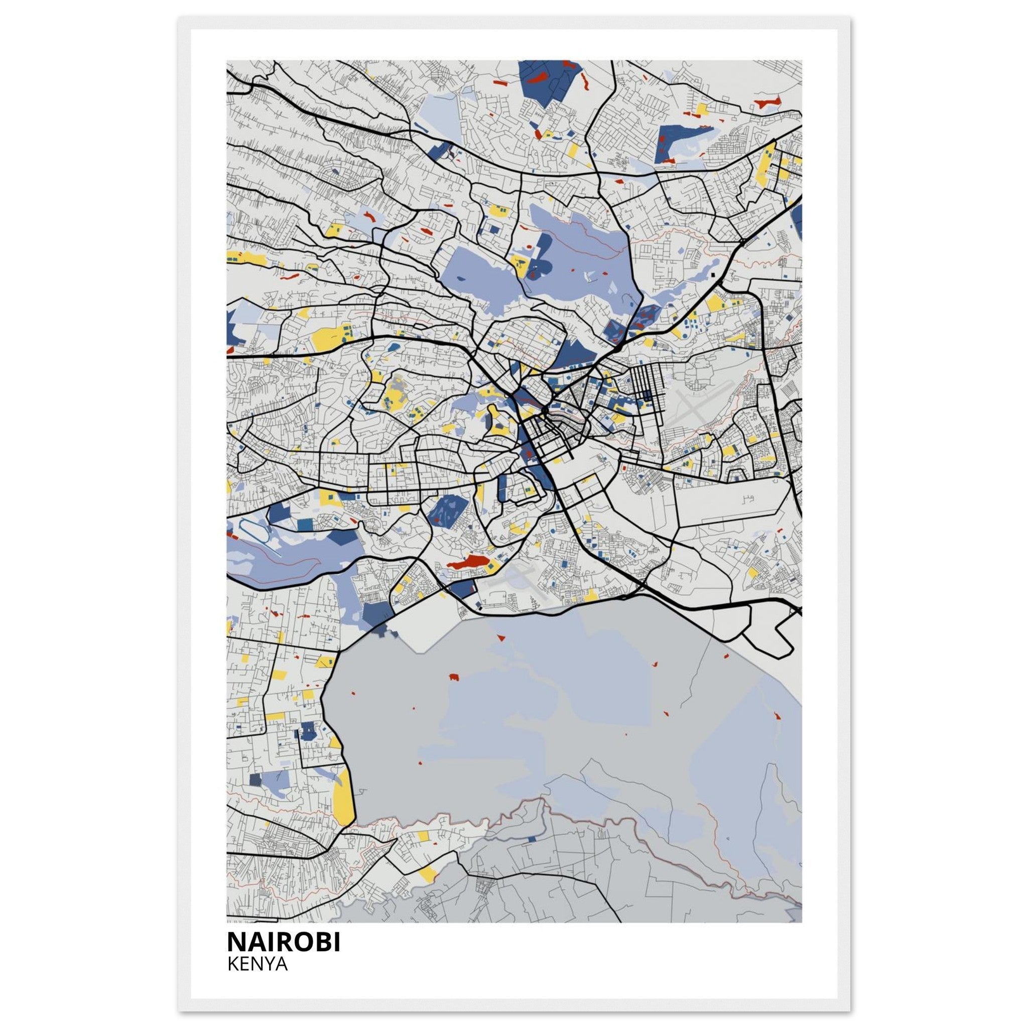 Nairobi Kenya City Map Poster | Custom Map Art Print - Ink And Atlas