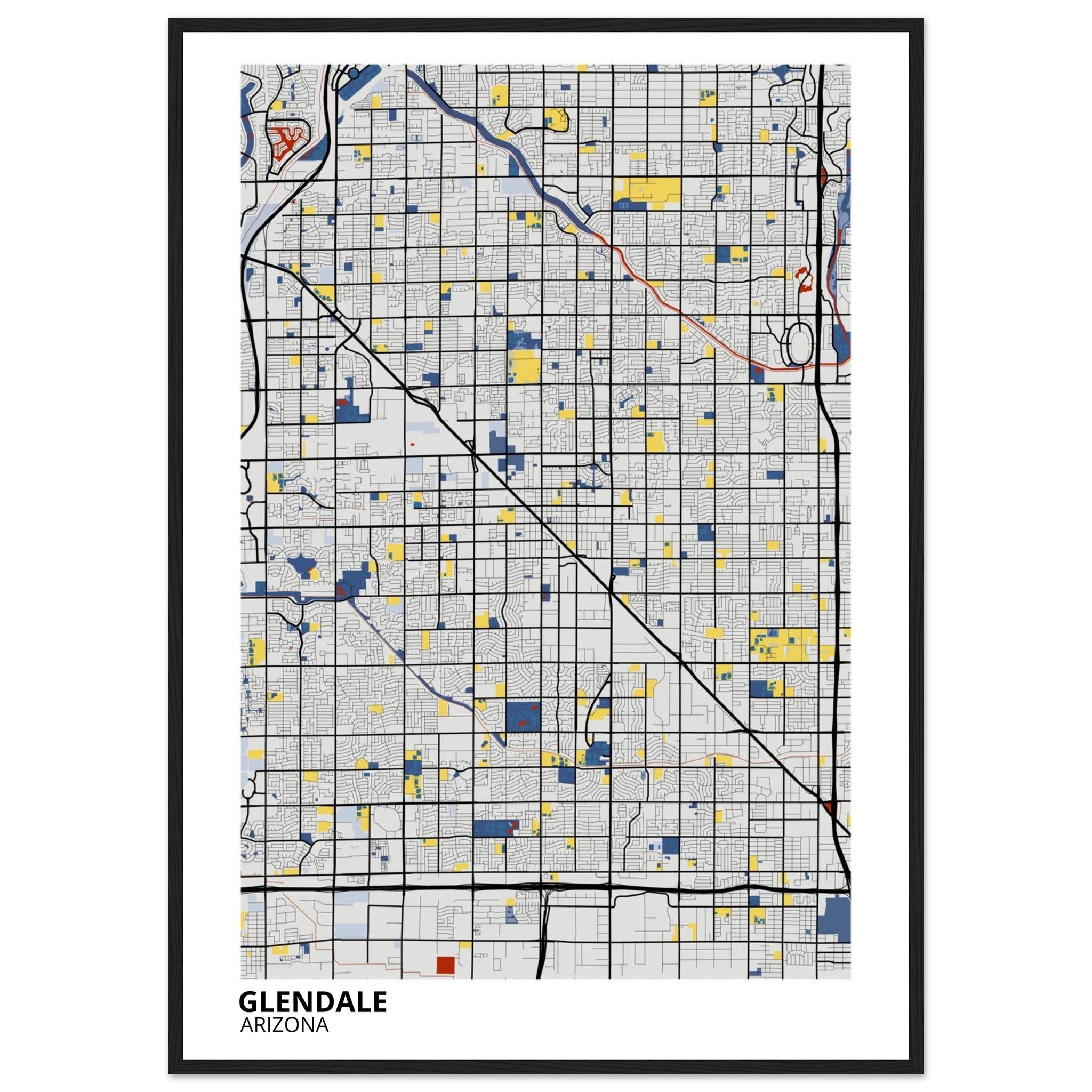Glendale Arizona City Map Poster | Custom Map Art Print - Ink And Atlas