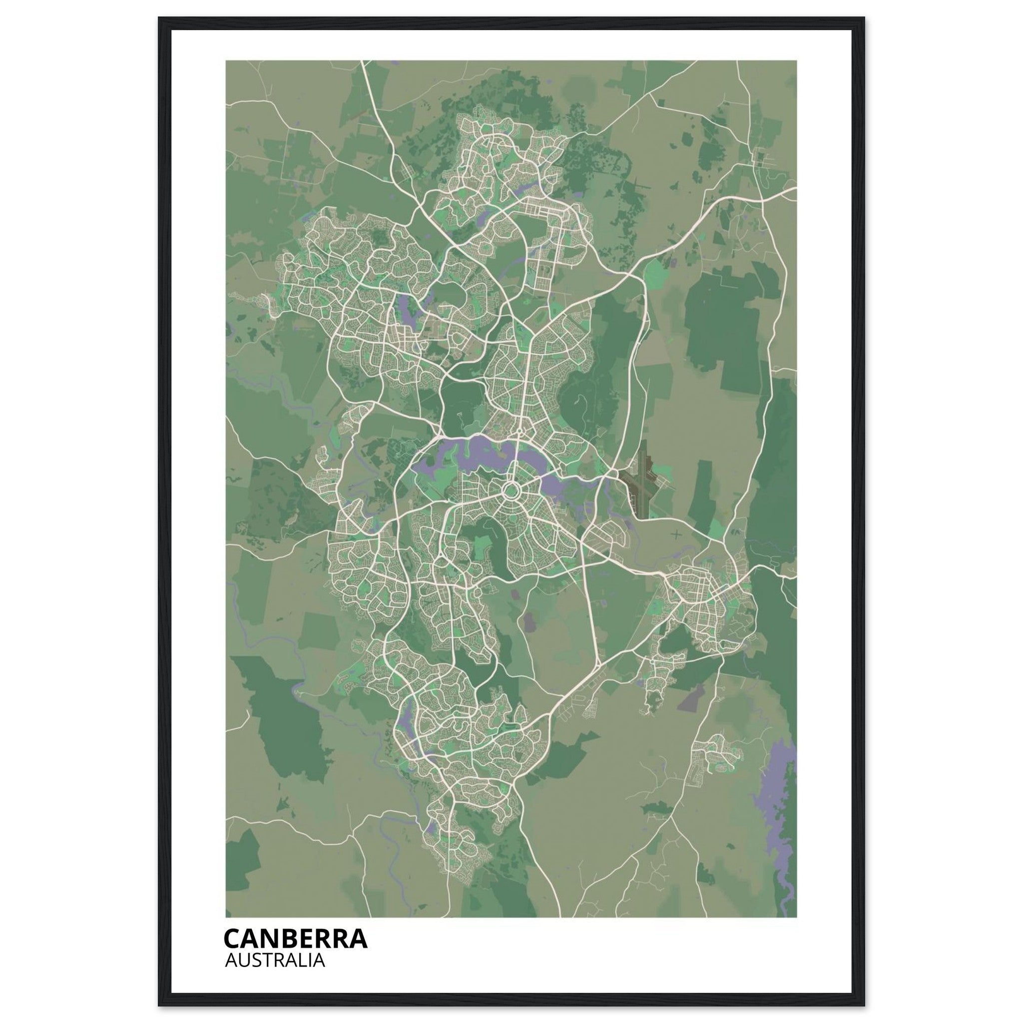 Canberra Australia City Map Poster | Custom Map Art Print - Ink And Atlas