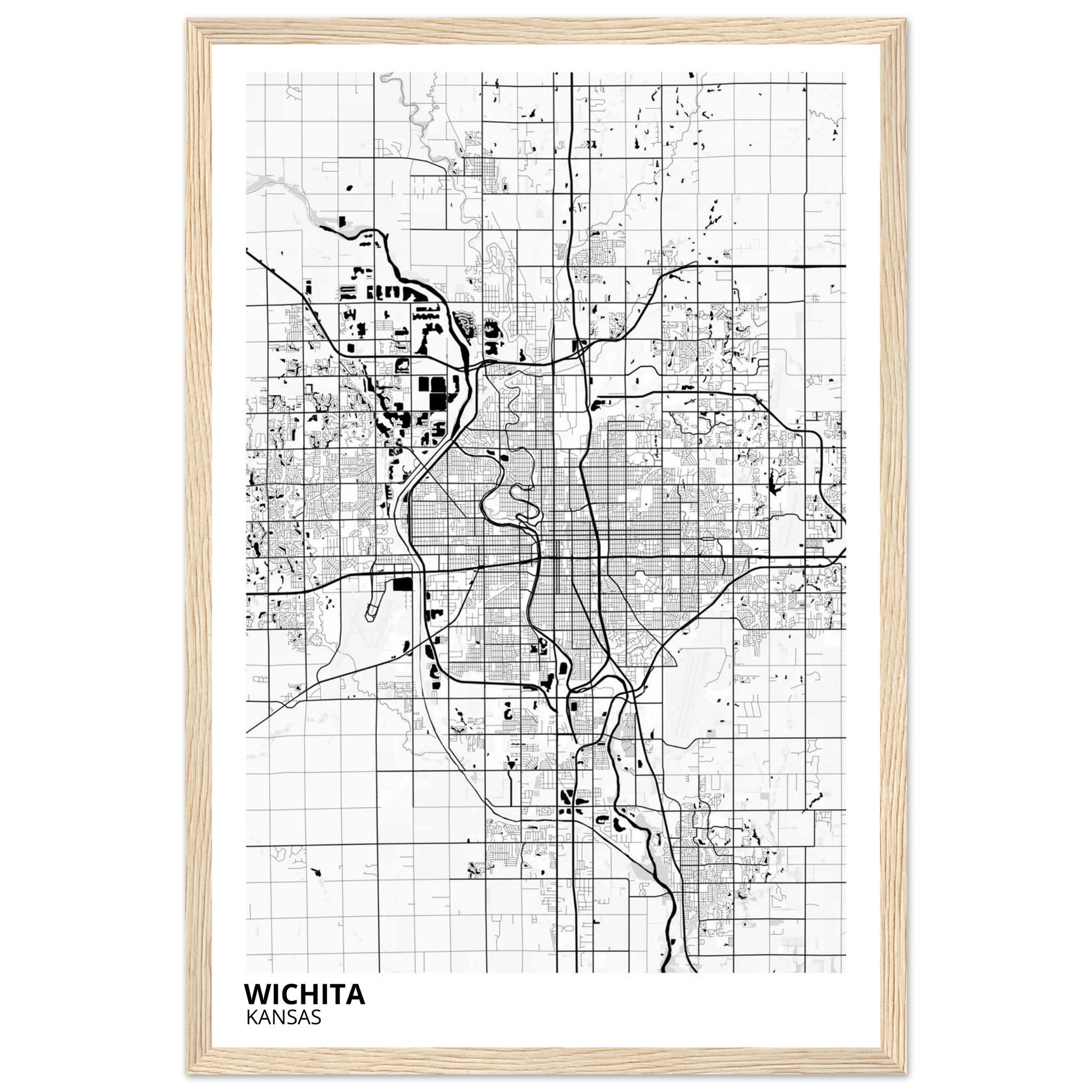 wichita map poster print
