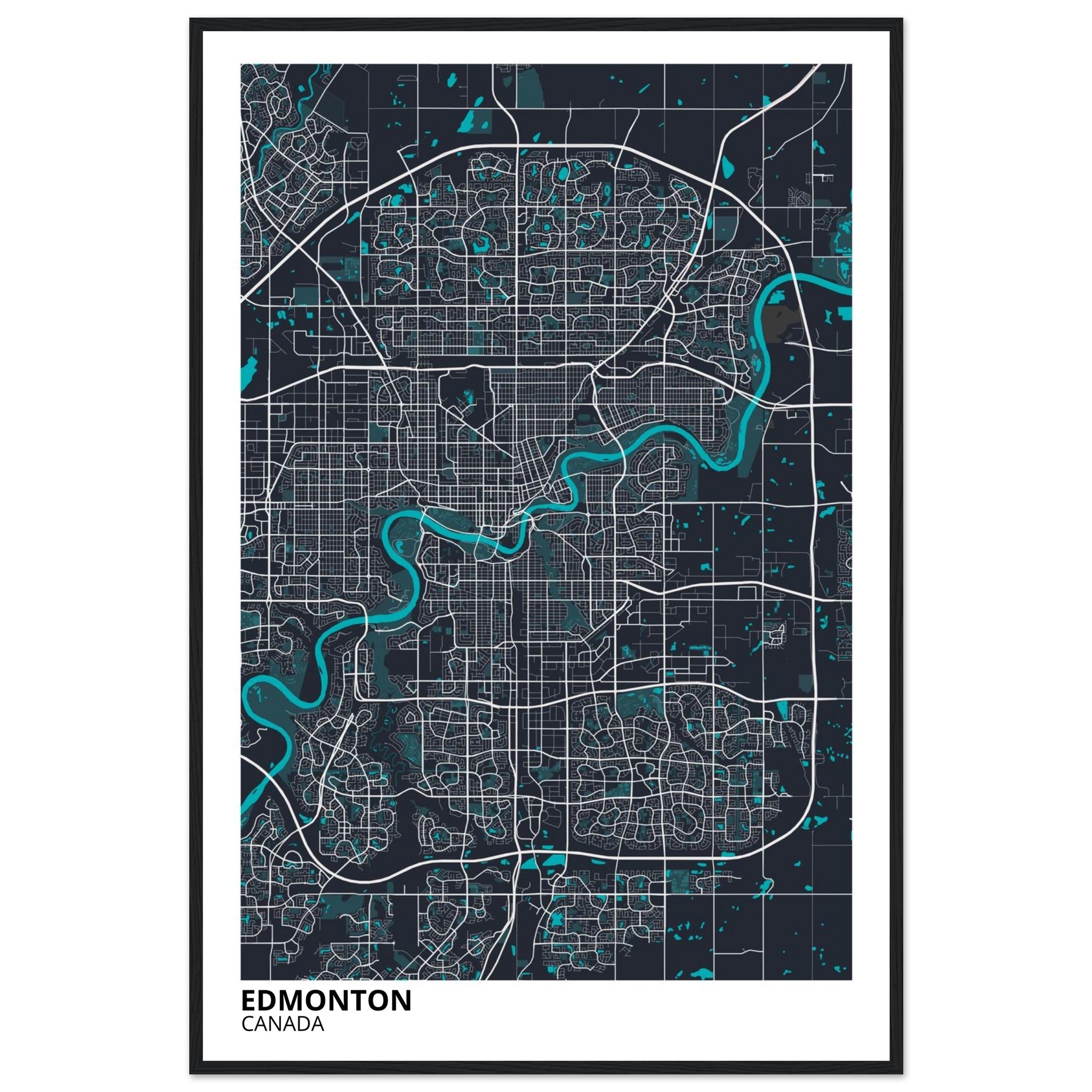 Edmonton Canada City Map Poster | Custom Map Art Print - Ink And Atlas