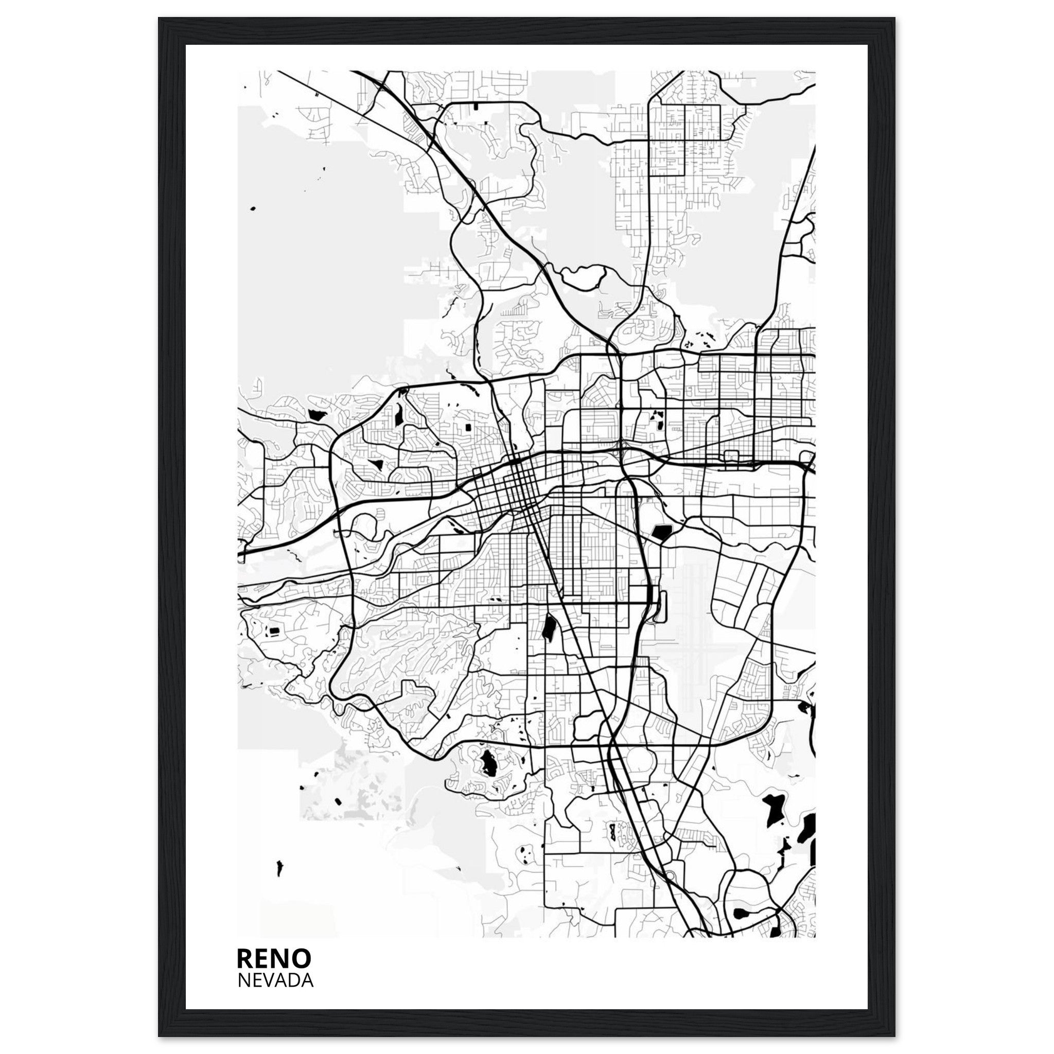 reno map poster print